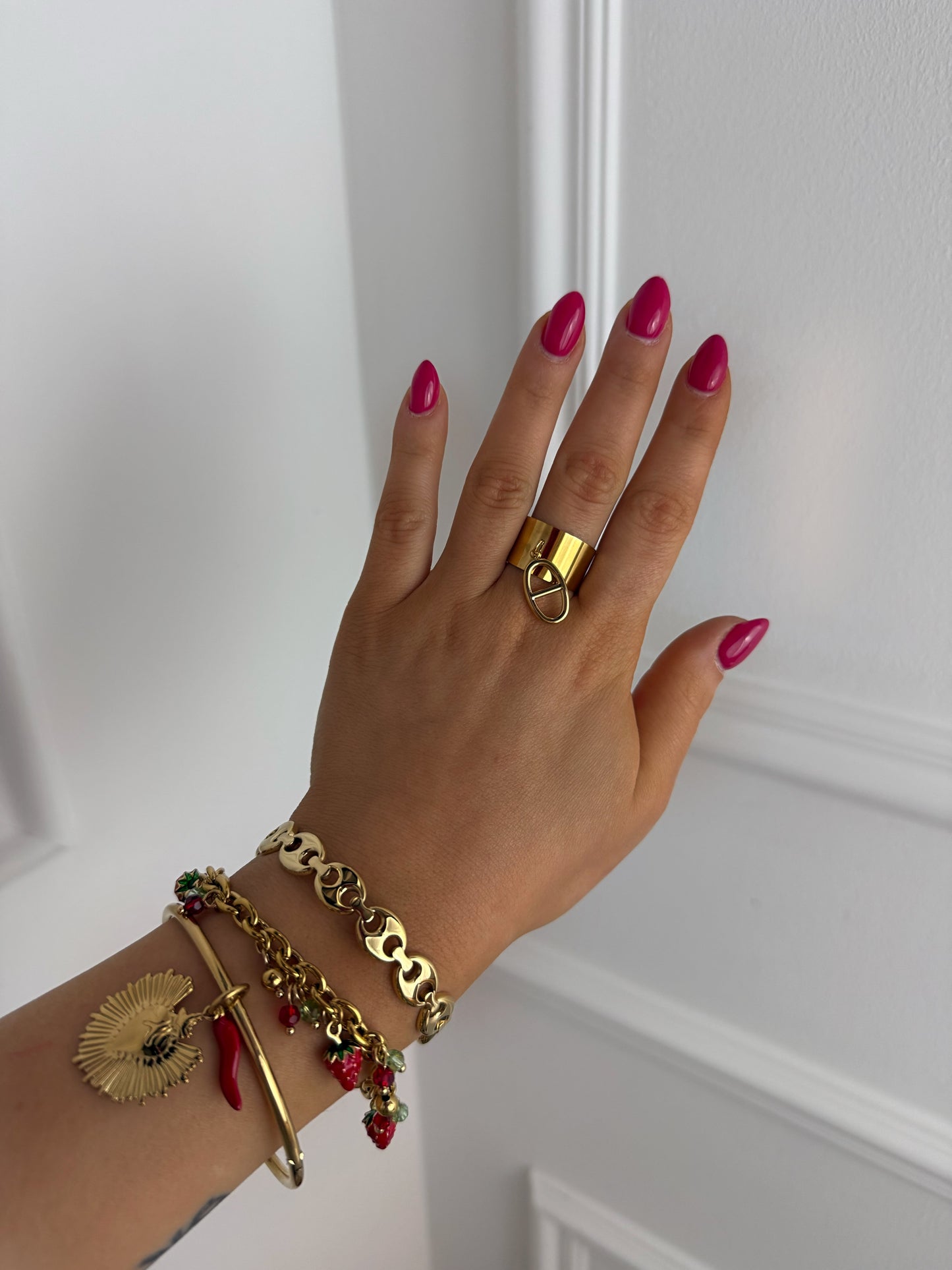 Bague Pampille H en acier inoxydable