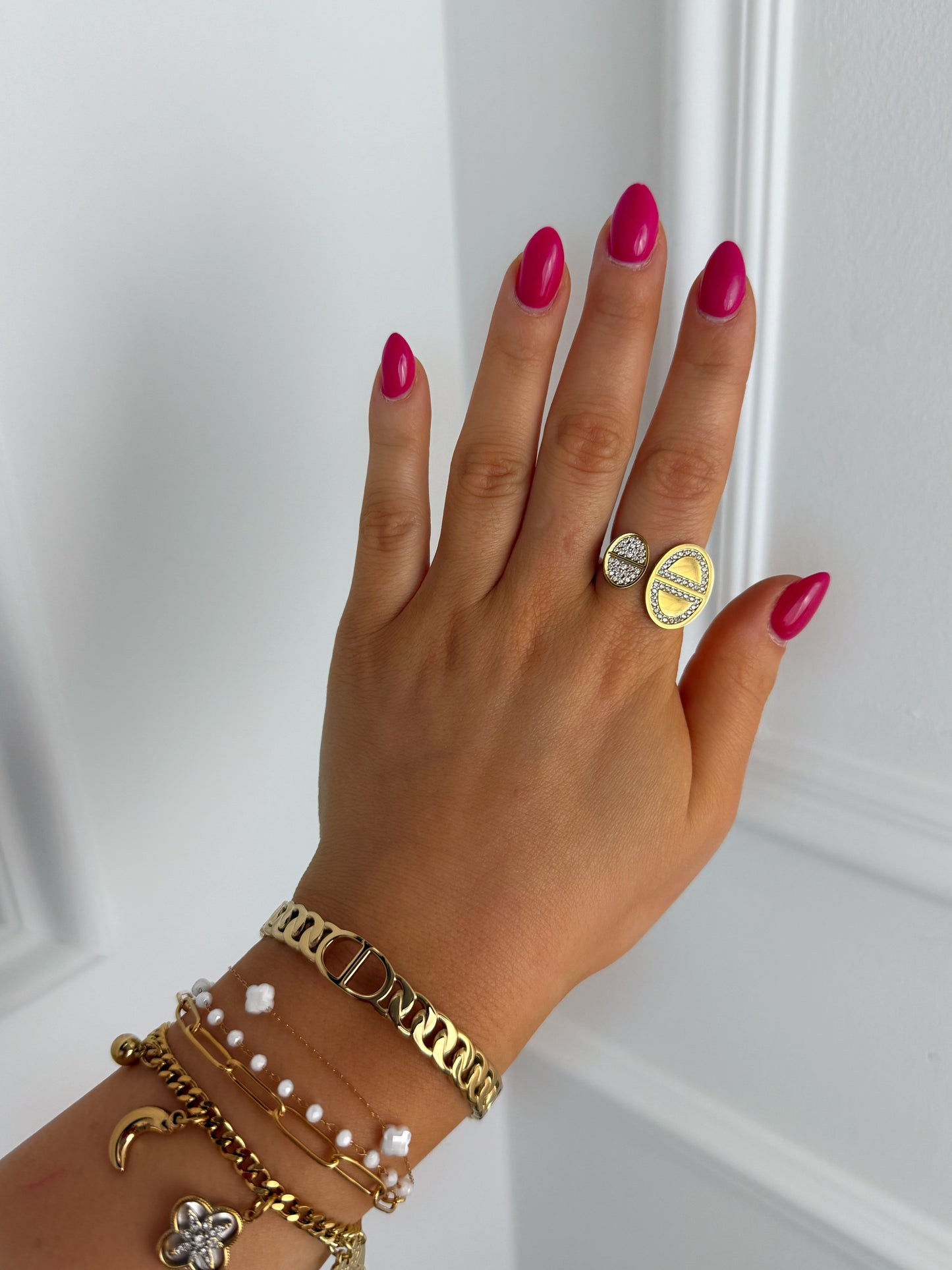 Bague Govra strass en acier inoxydable