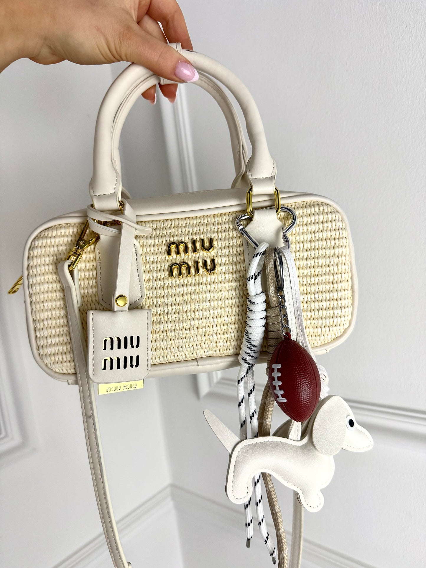 Grigri de sac chien blanc
