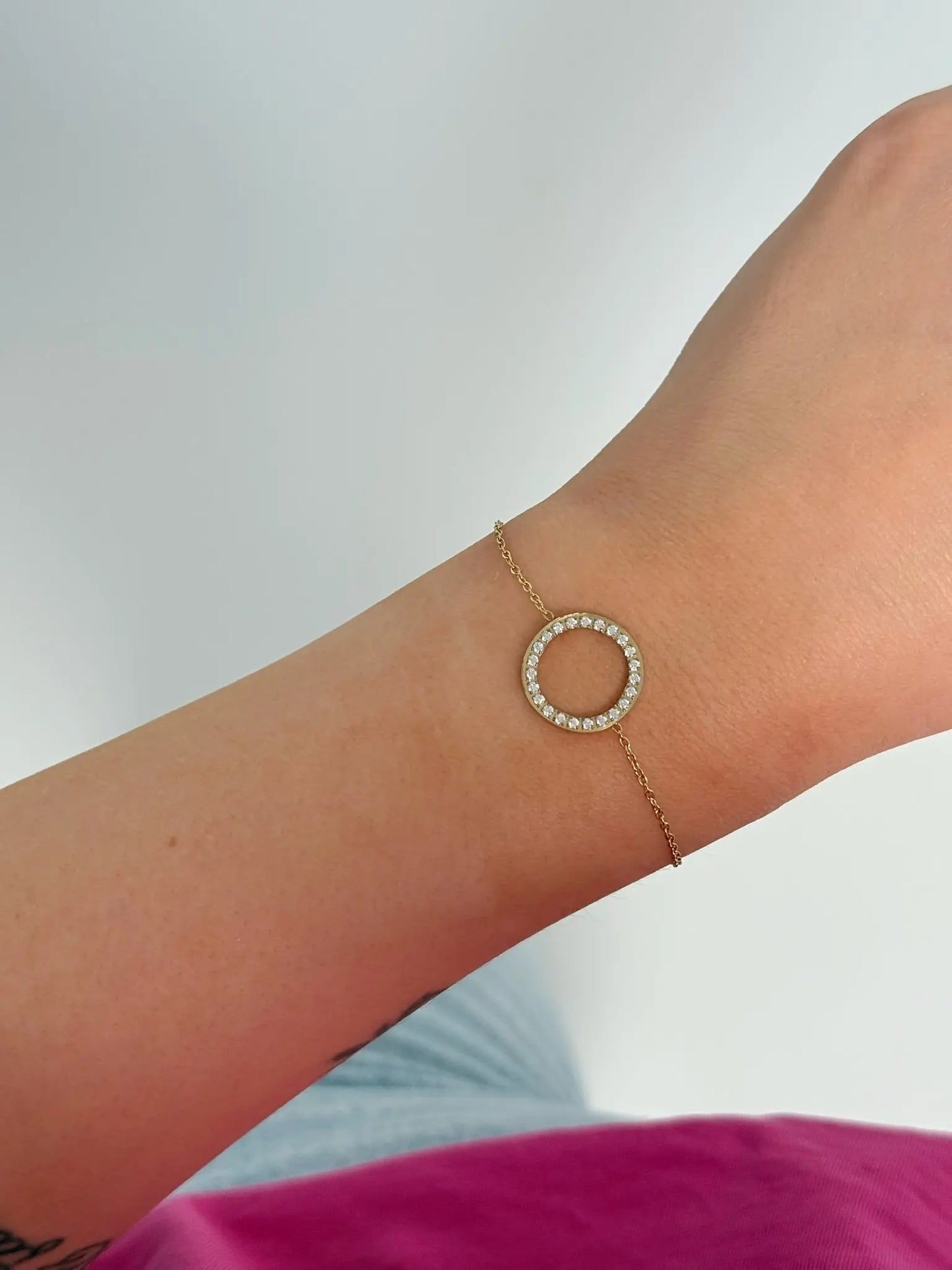 Bracelet Margaux rond strass en acier inoxydable Mère & Fille