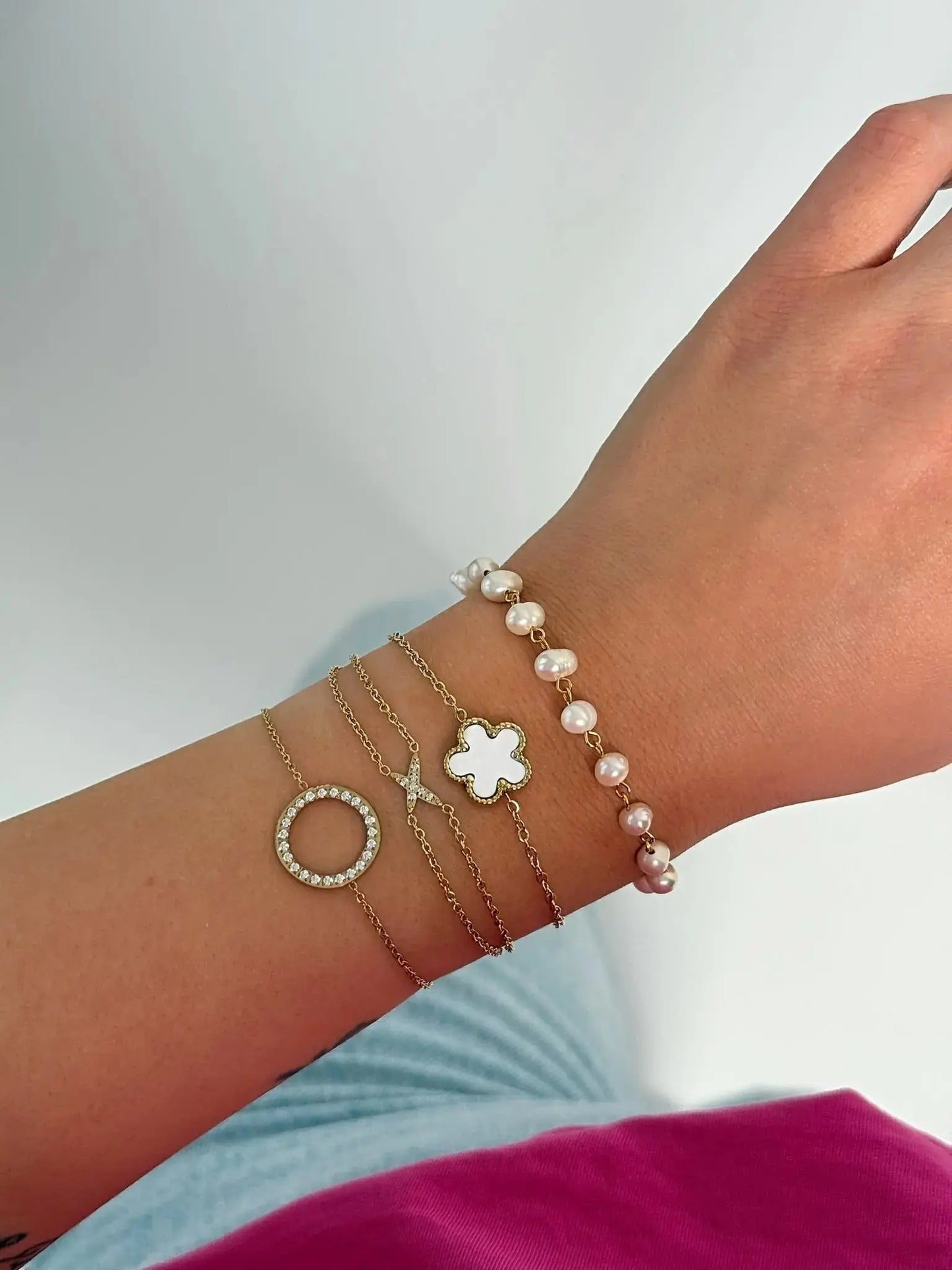 Bracelet Audrey strass en acier inoxydable Mère & Fille