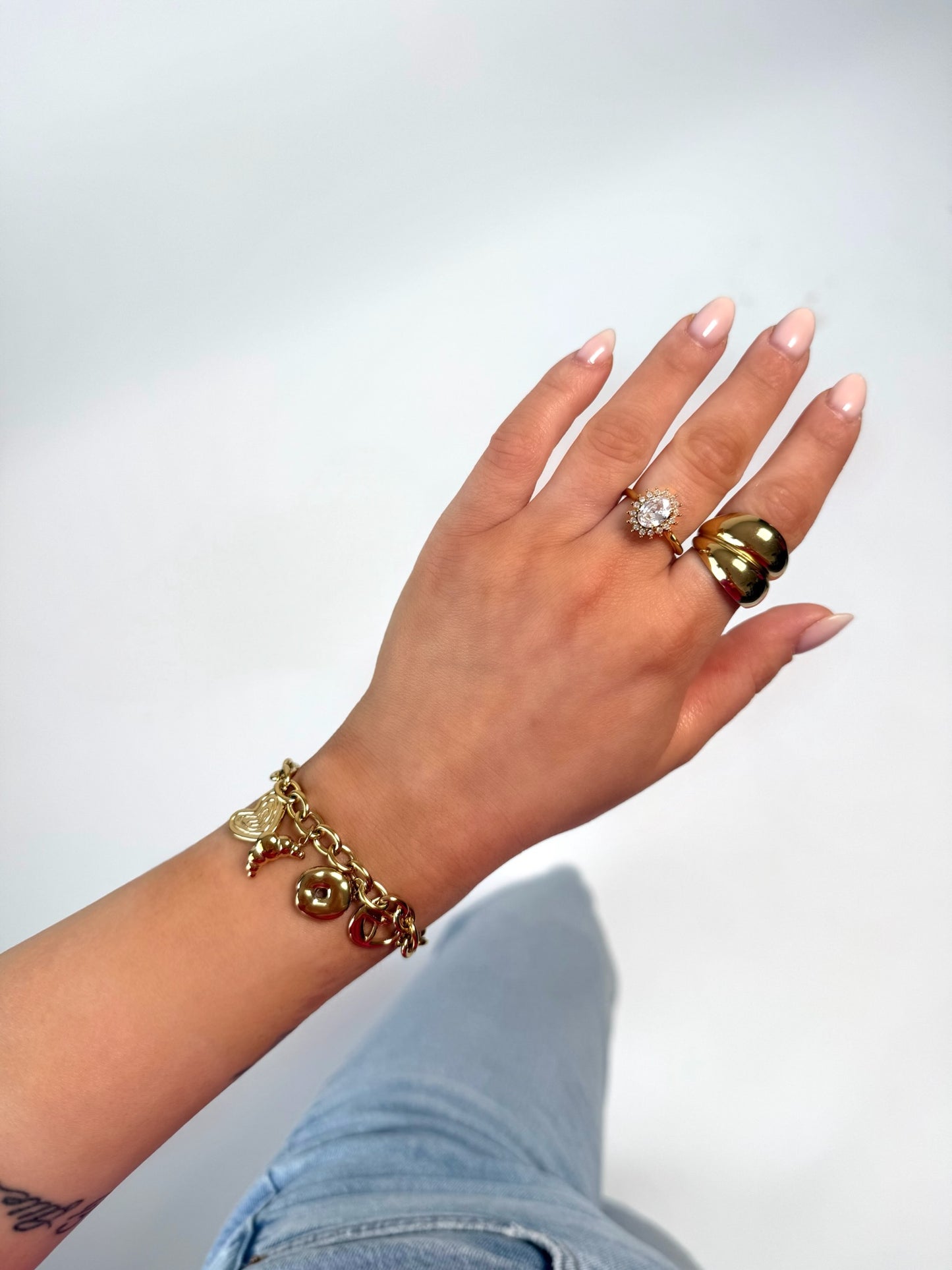 Bracelet breloques Bread en acier inoxydable