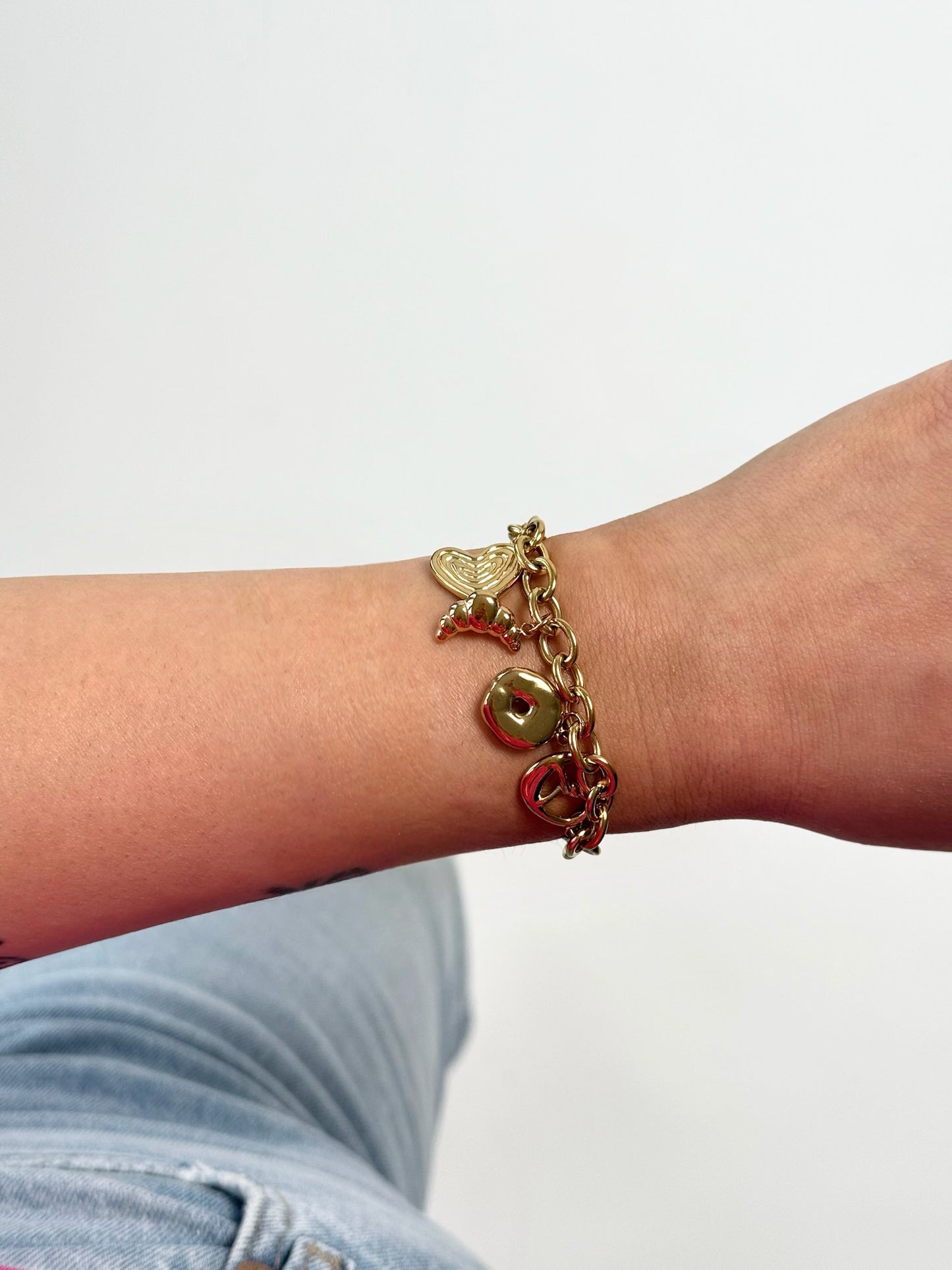 Bracelet breloques Bread en acier inoxydable