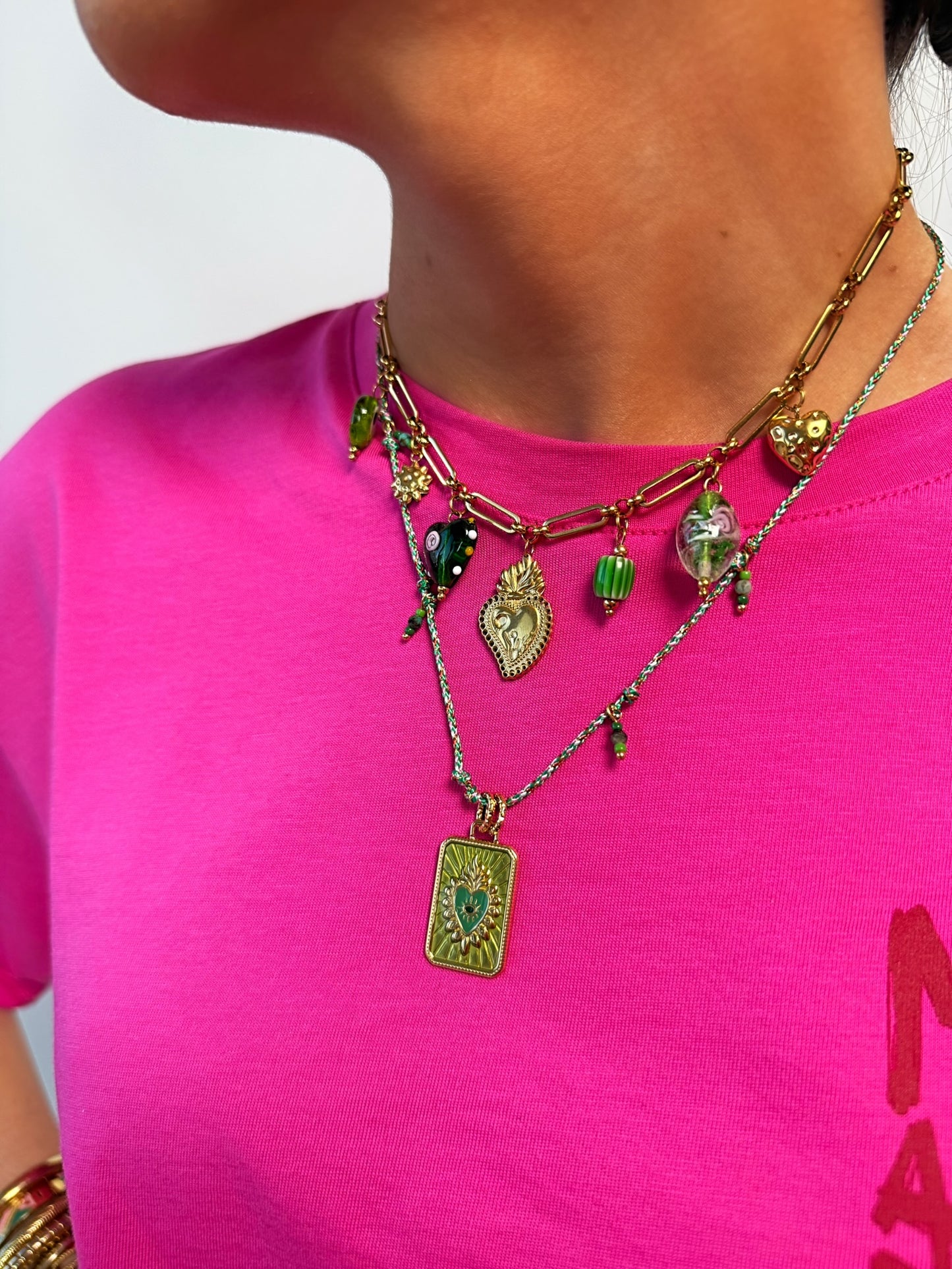 Collier breloques Sidonie en acier inoxydable