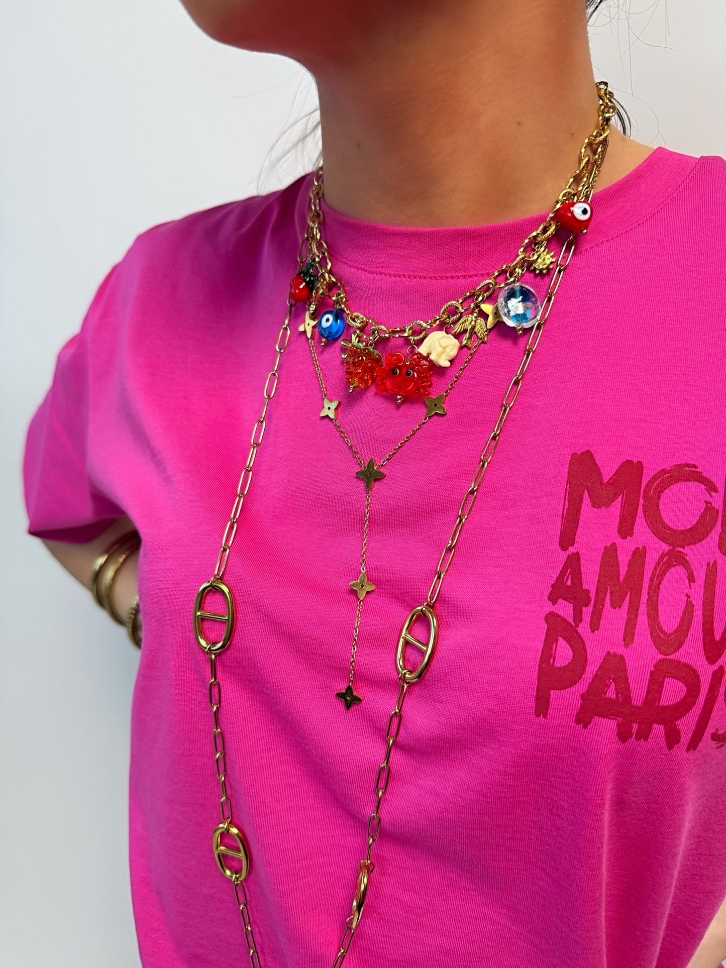 Collier en forme de Y Neptune en acier inoxydable
