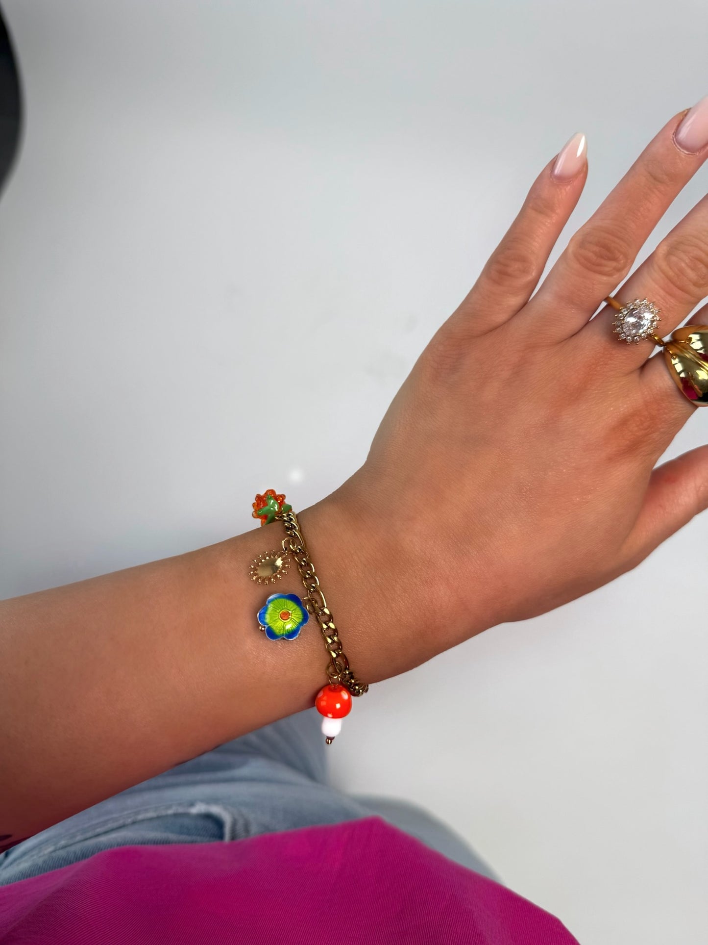 Bracelet breloques Univers en acier inoxydable