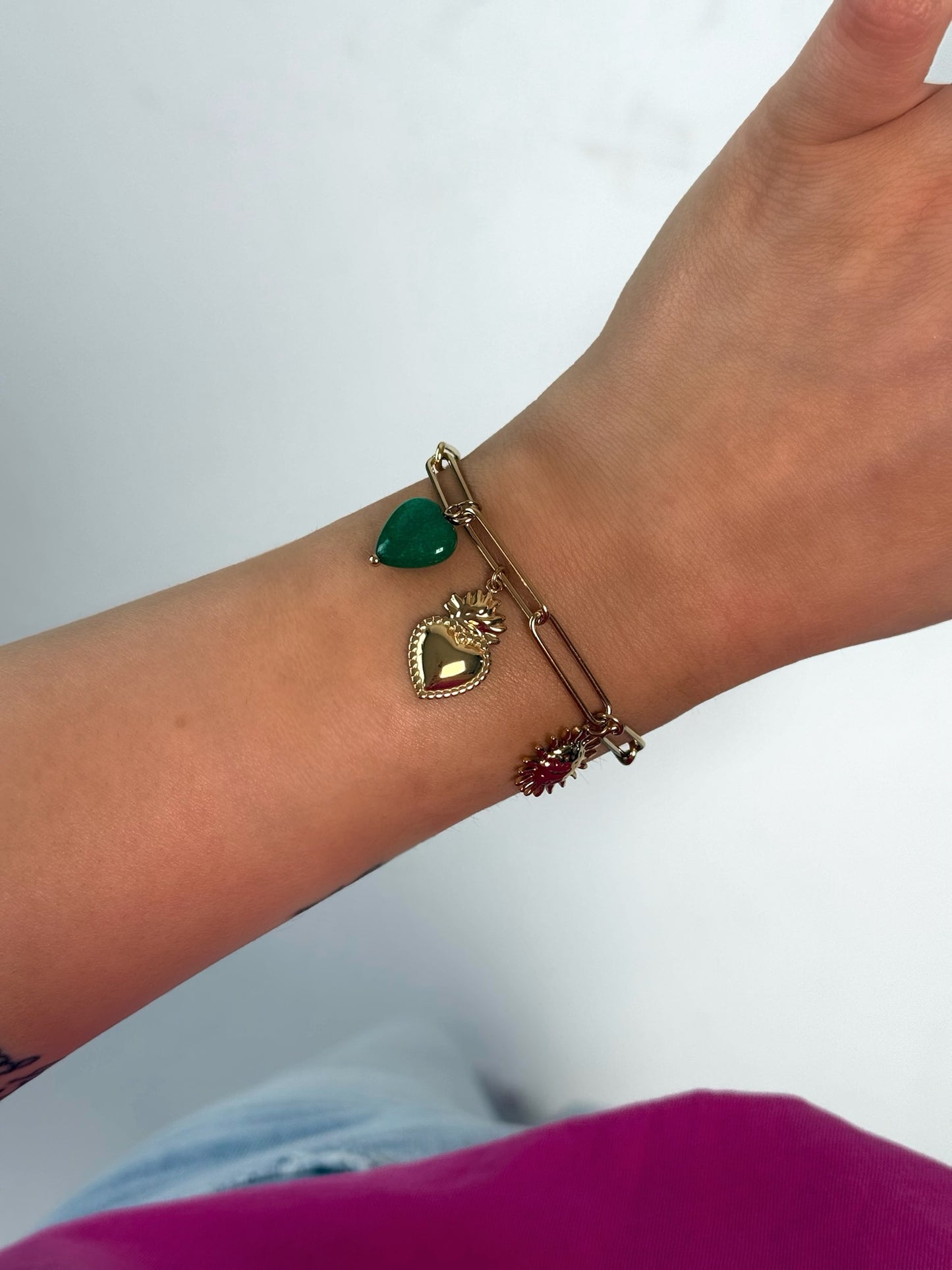 Bracelet breloques Deva en acier inoxydable