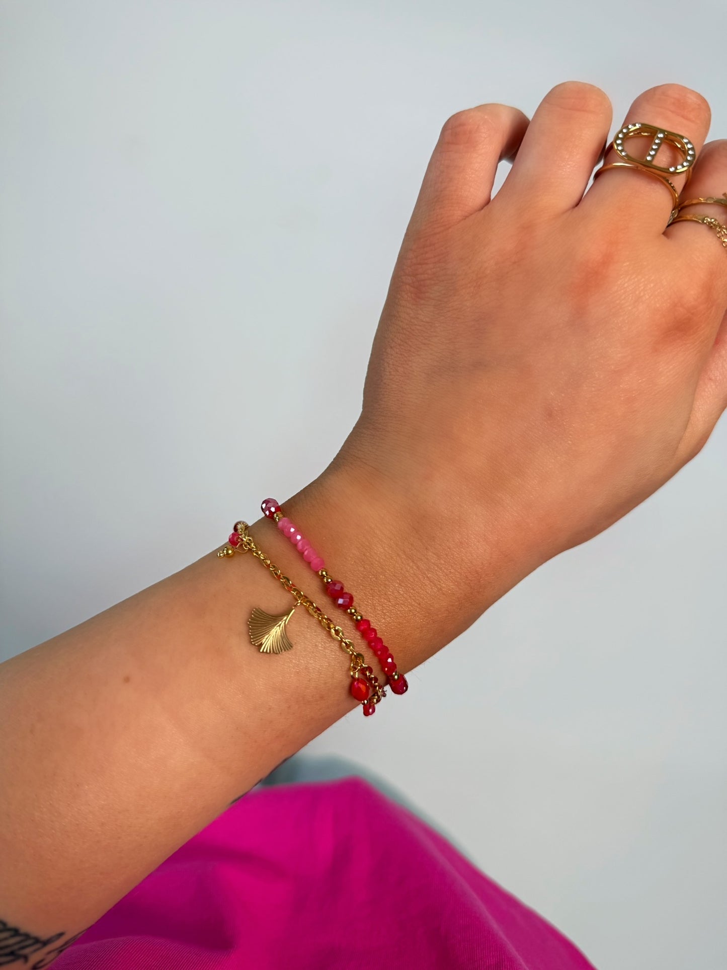 Bracelet double Coralie en acier inoxydable
