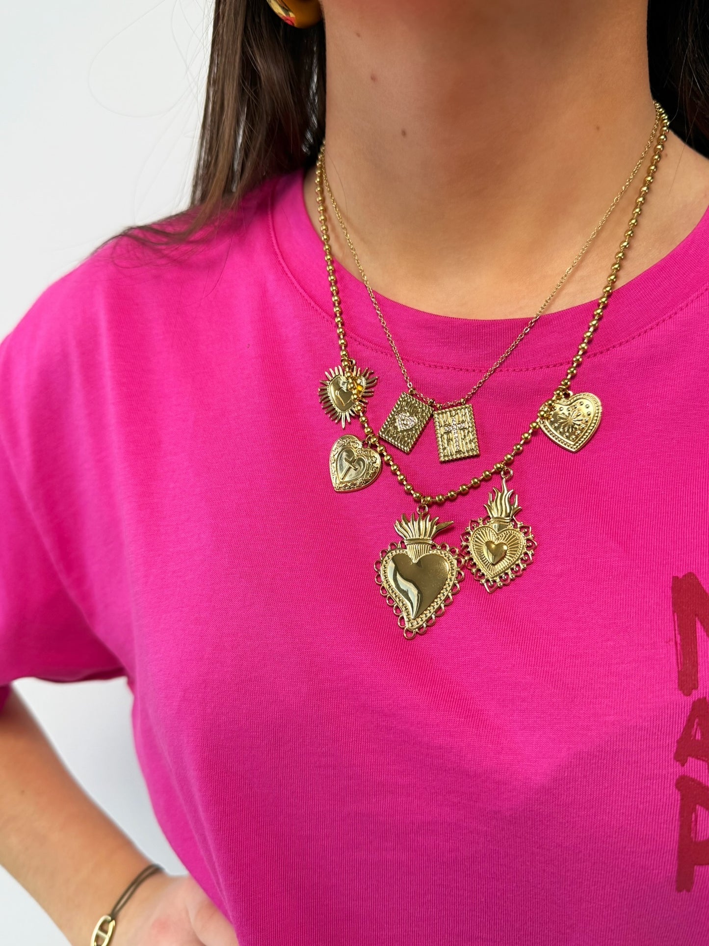 Collier breloques Ava en acier inoxydable