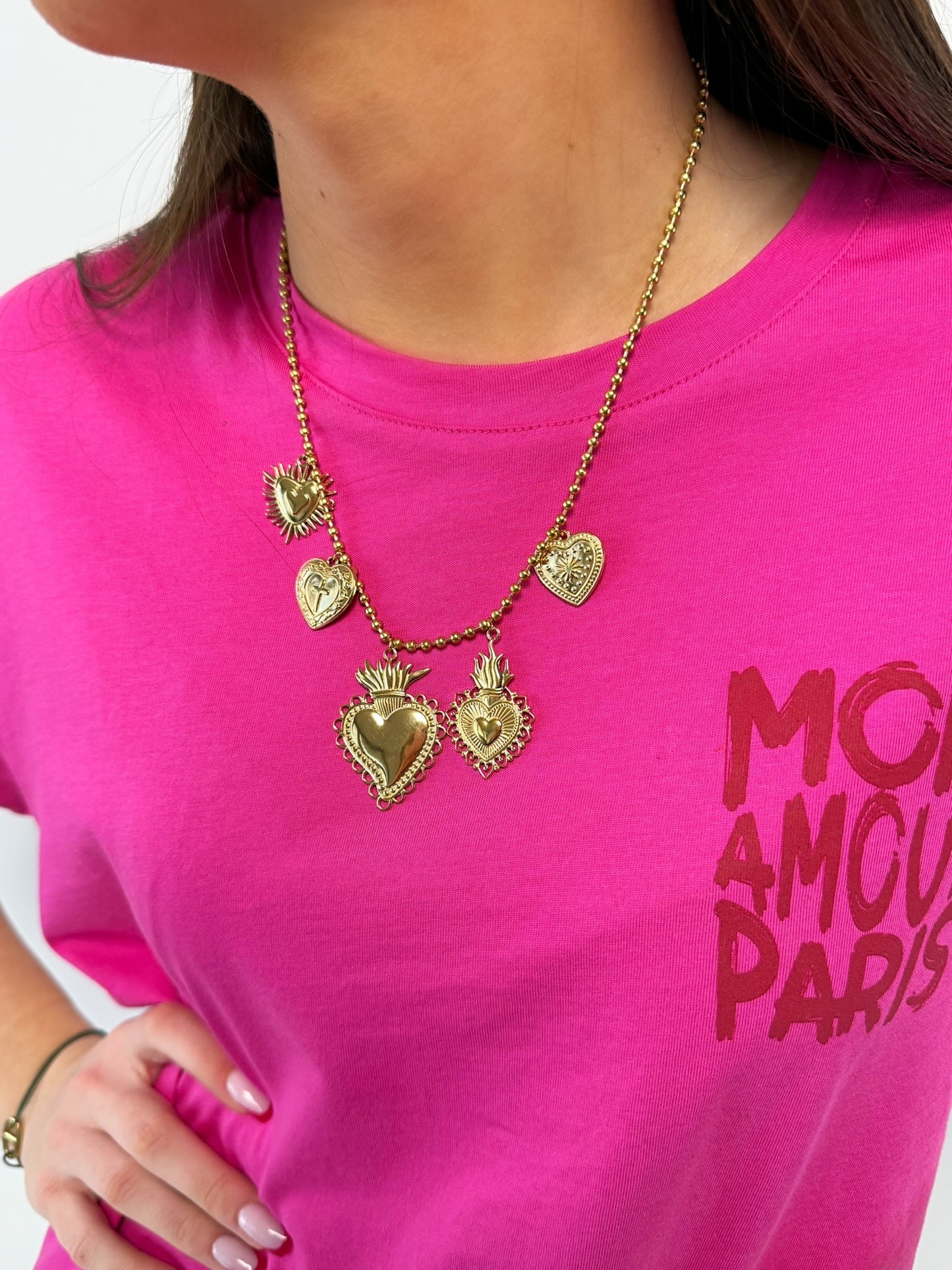 Collier breloques Ava en acier inoxydable