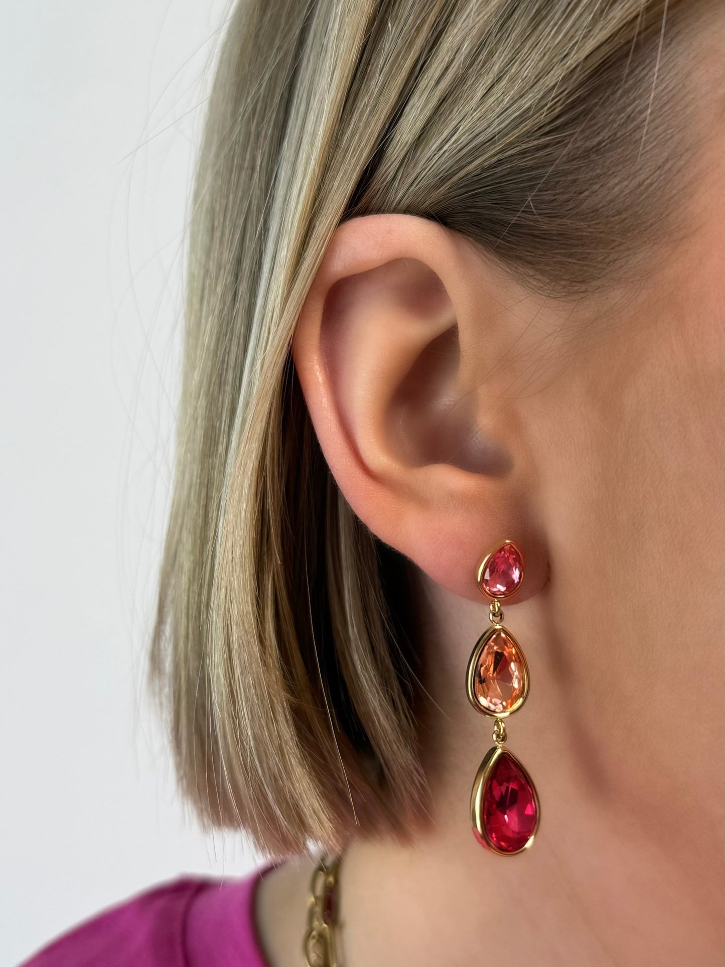 Boucles d’oreilles Emy rose en acier inoxydable