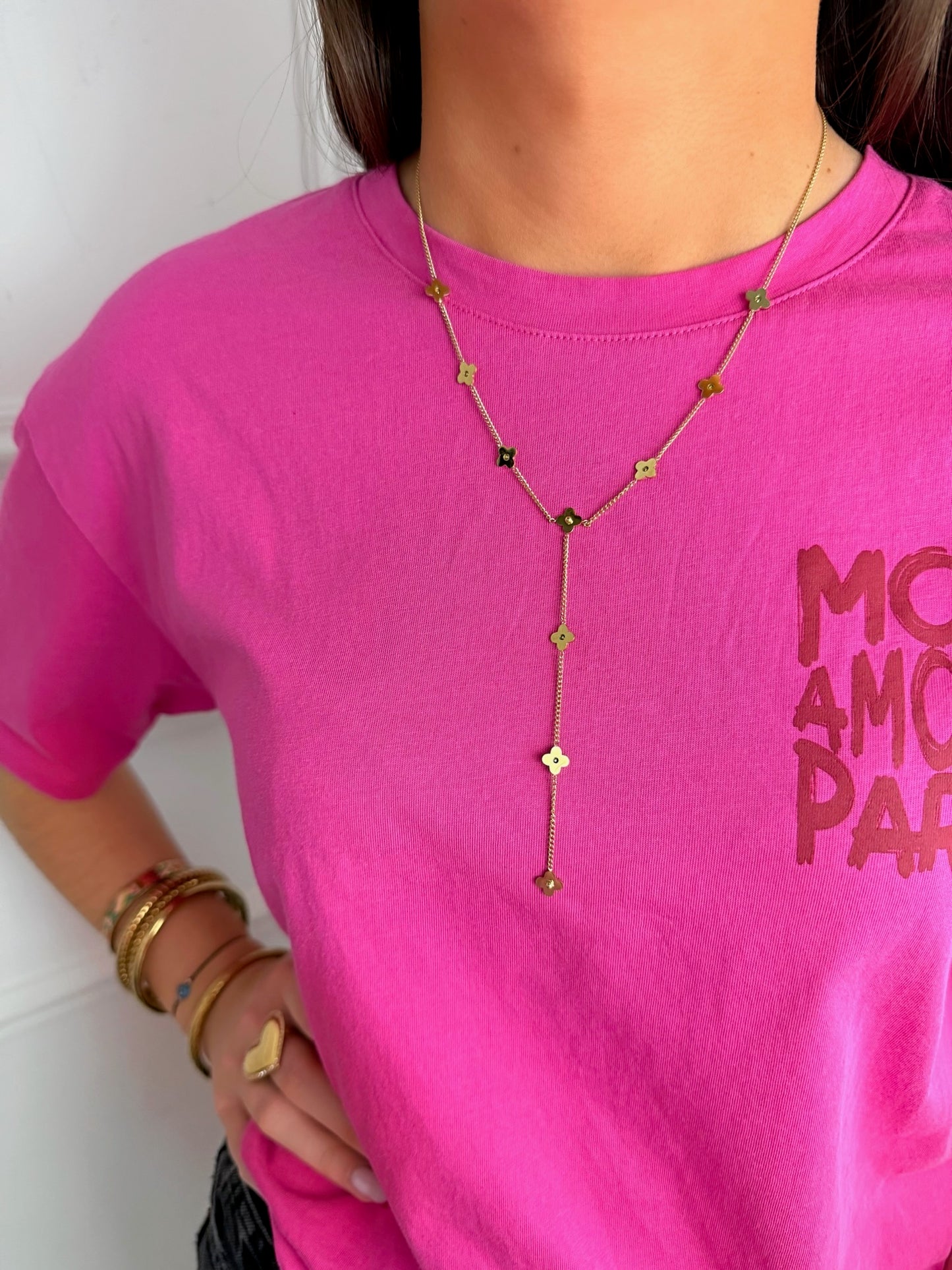 Collier en forme de Y Yulia en acier inoxydable