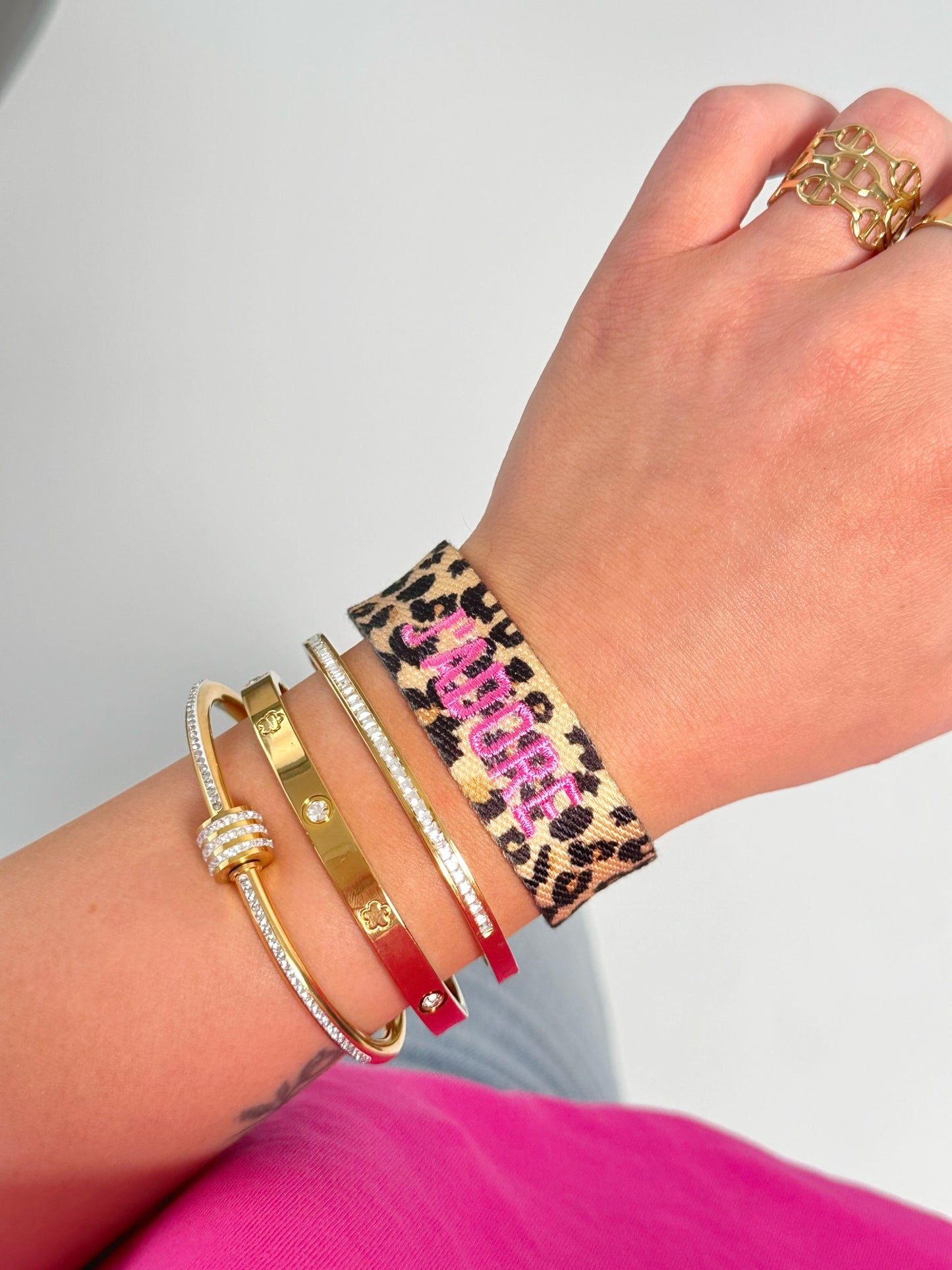Bracelet tissu J'adore Leo