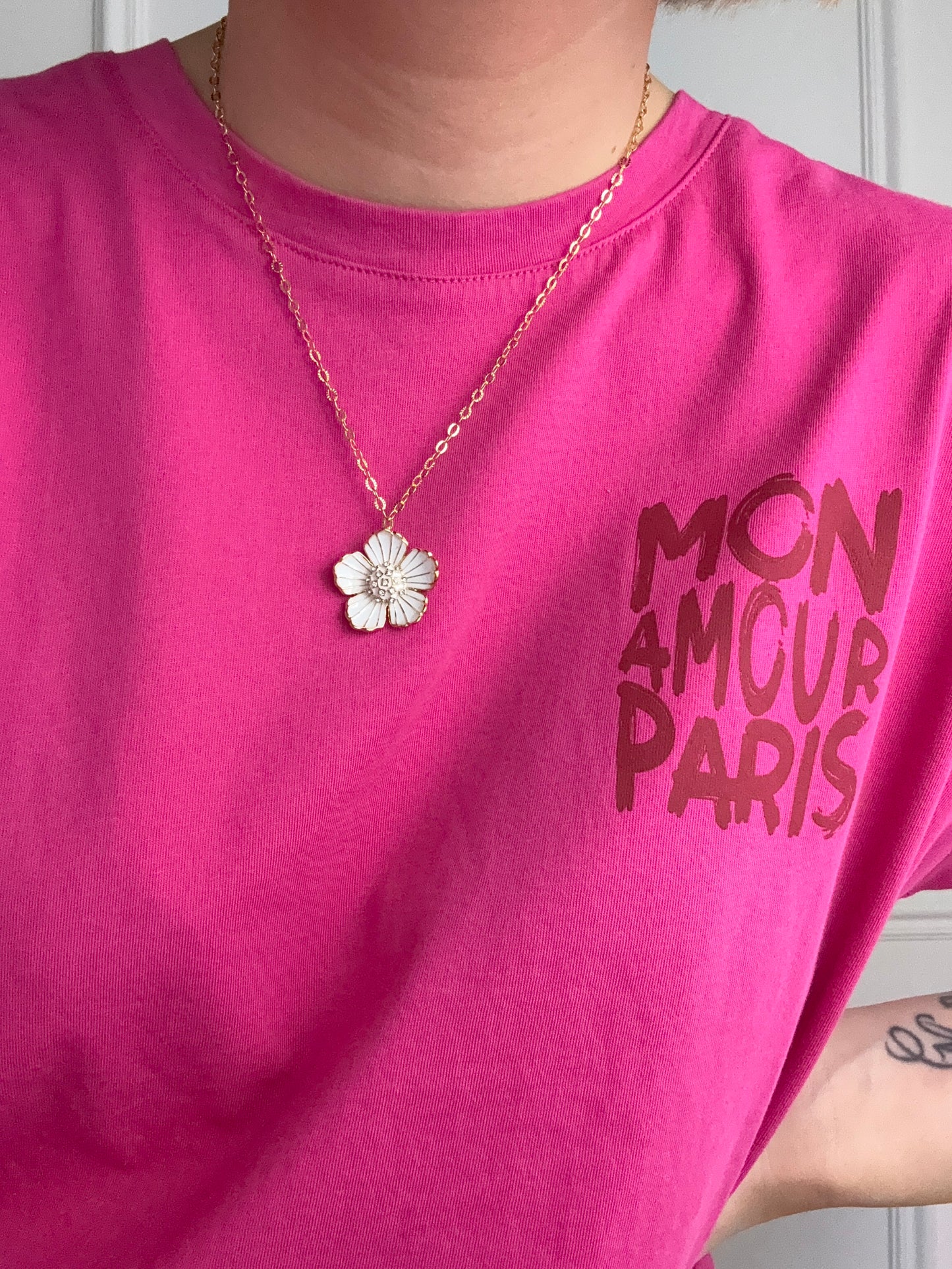 Collier Etel fleur en acier inoxydable