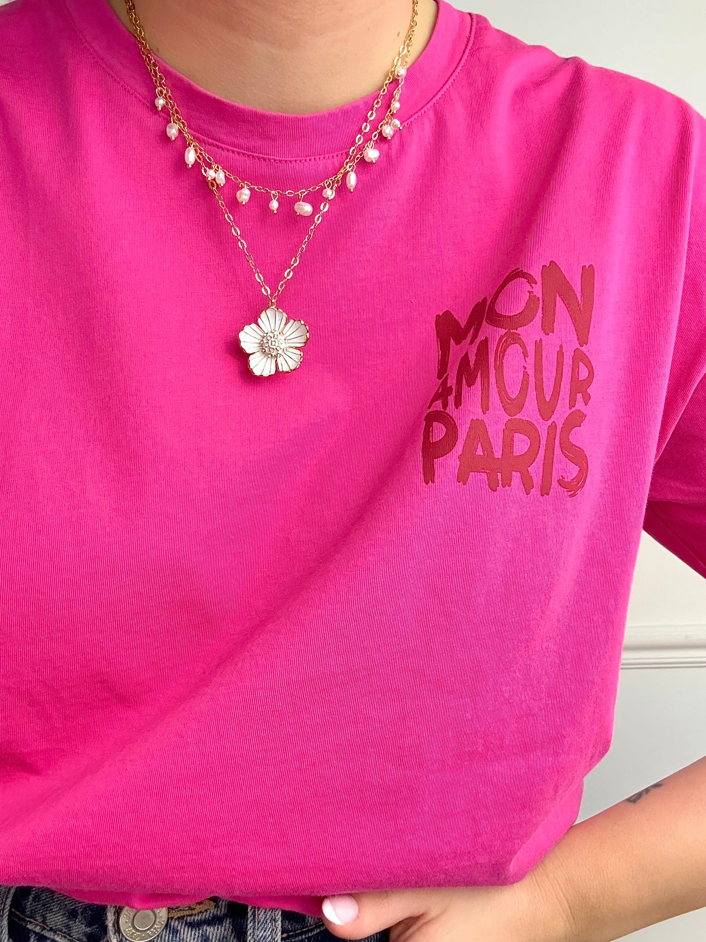 Collier Etel fleur en acier inoxydable