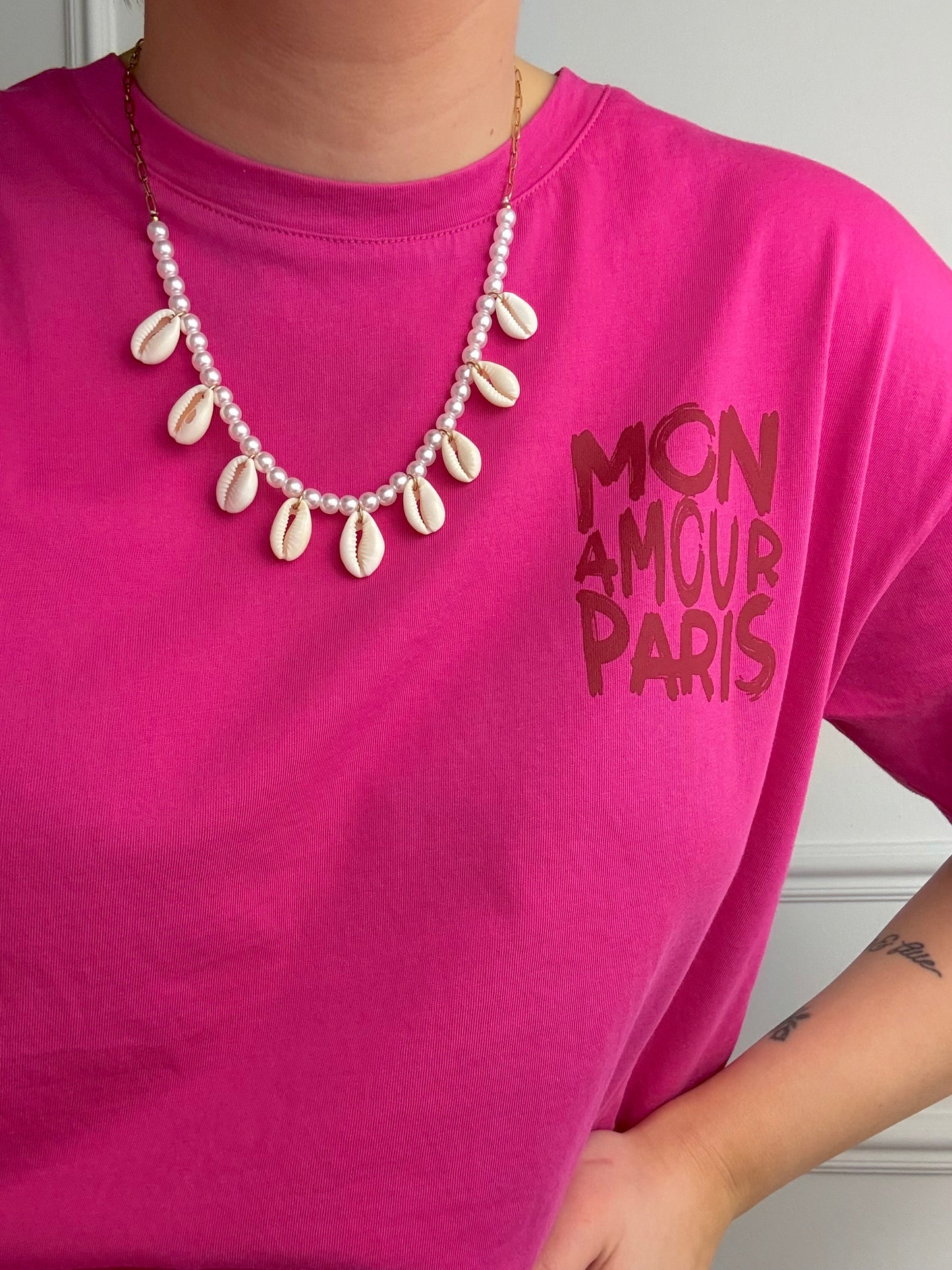 Collier Lali coquillages en acier inoxydable