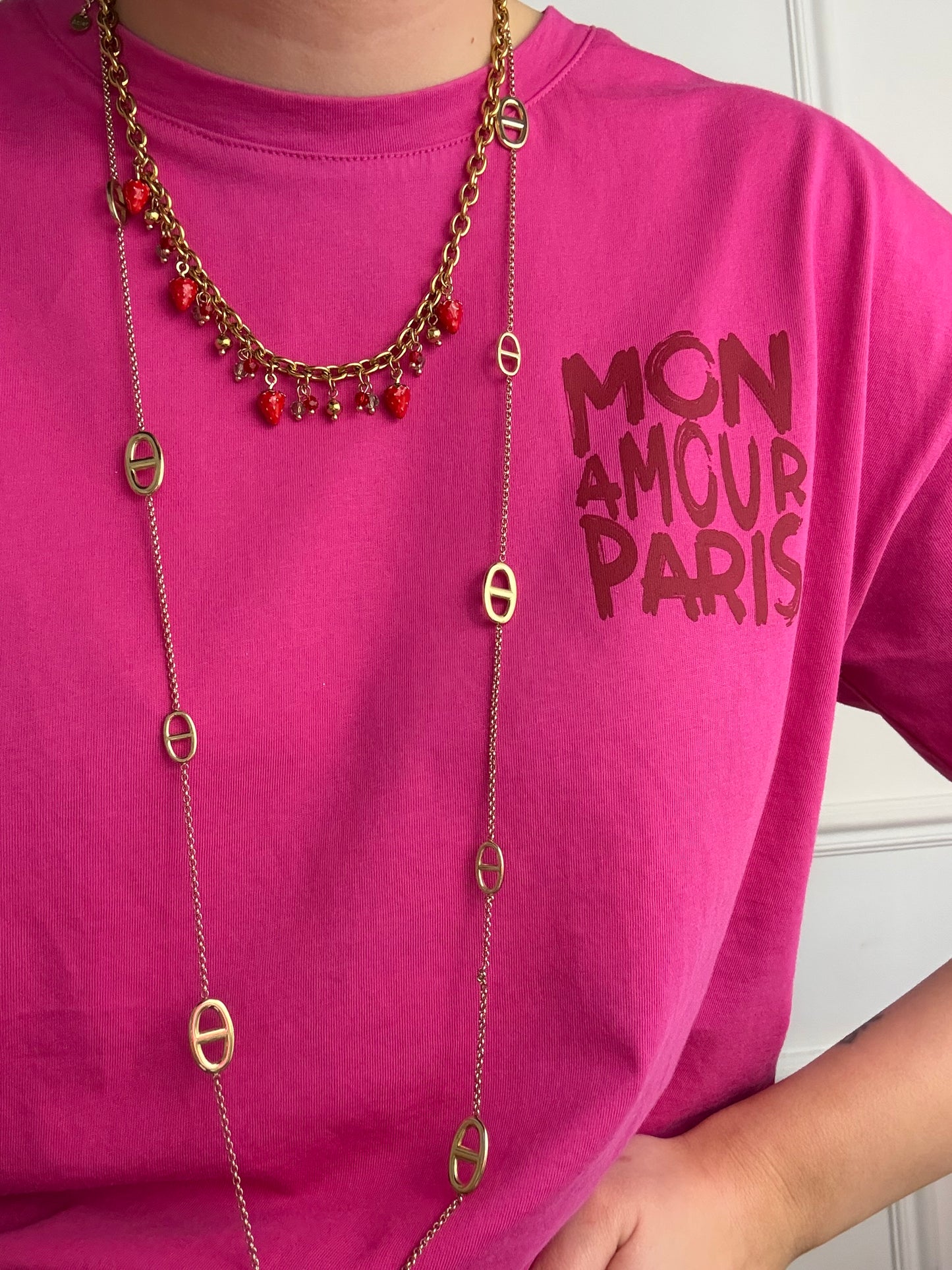 Collier fraises Paloma en acier inoxydable