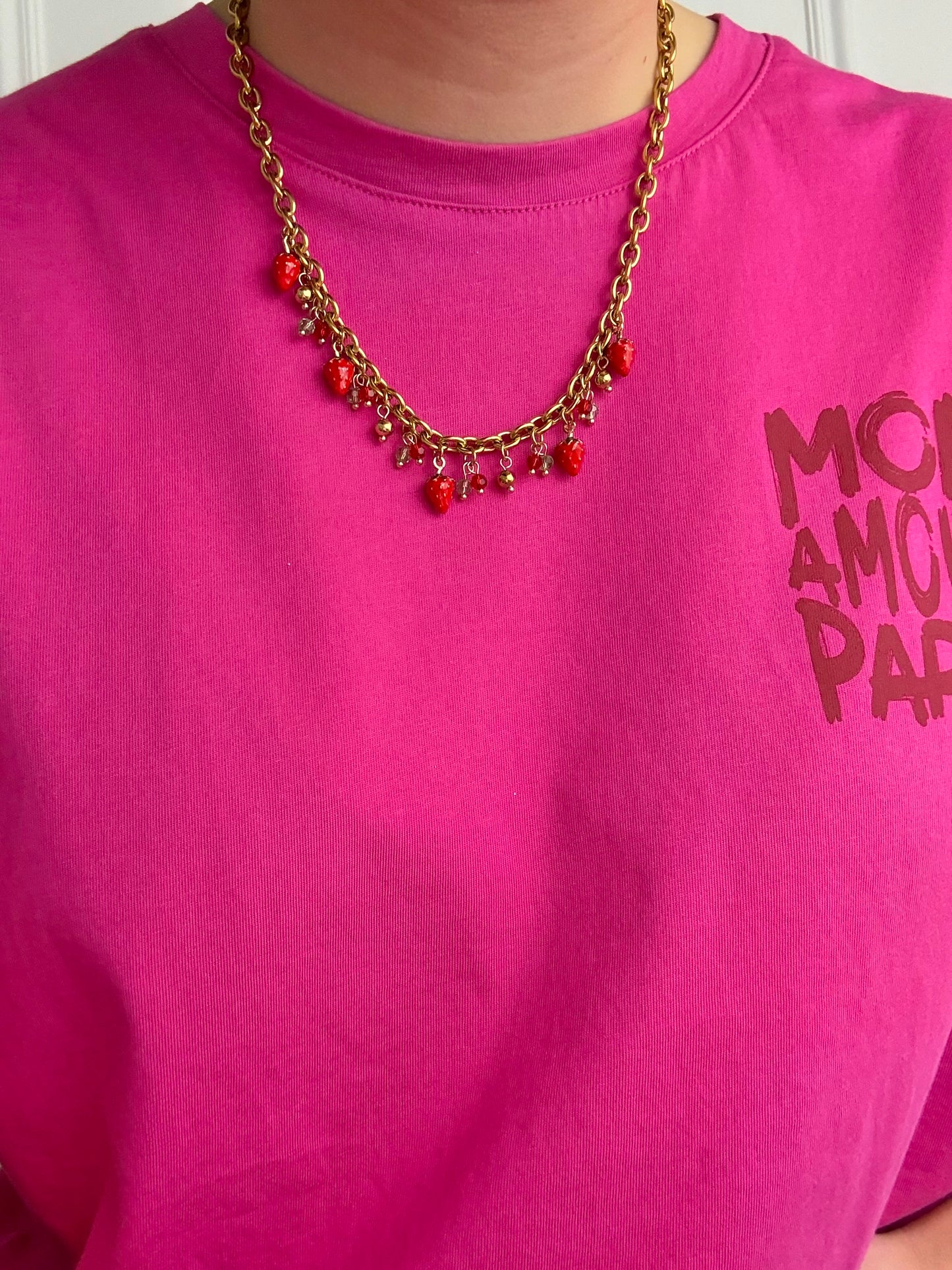 Collier fraises Paloma en acier inoxydable