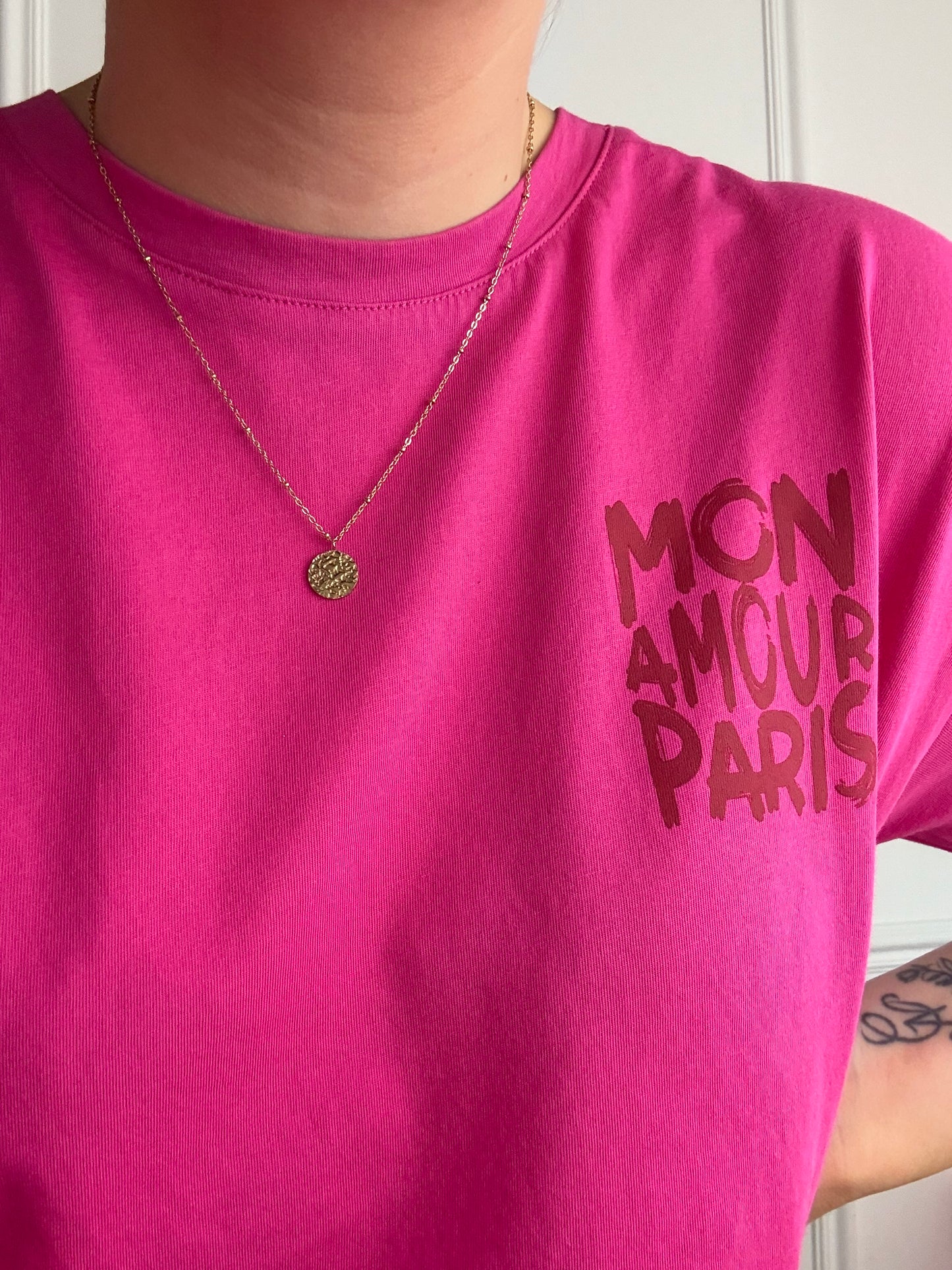 Collier Paula médaille en acier inoxydable