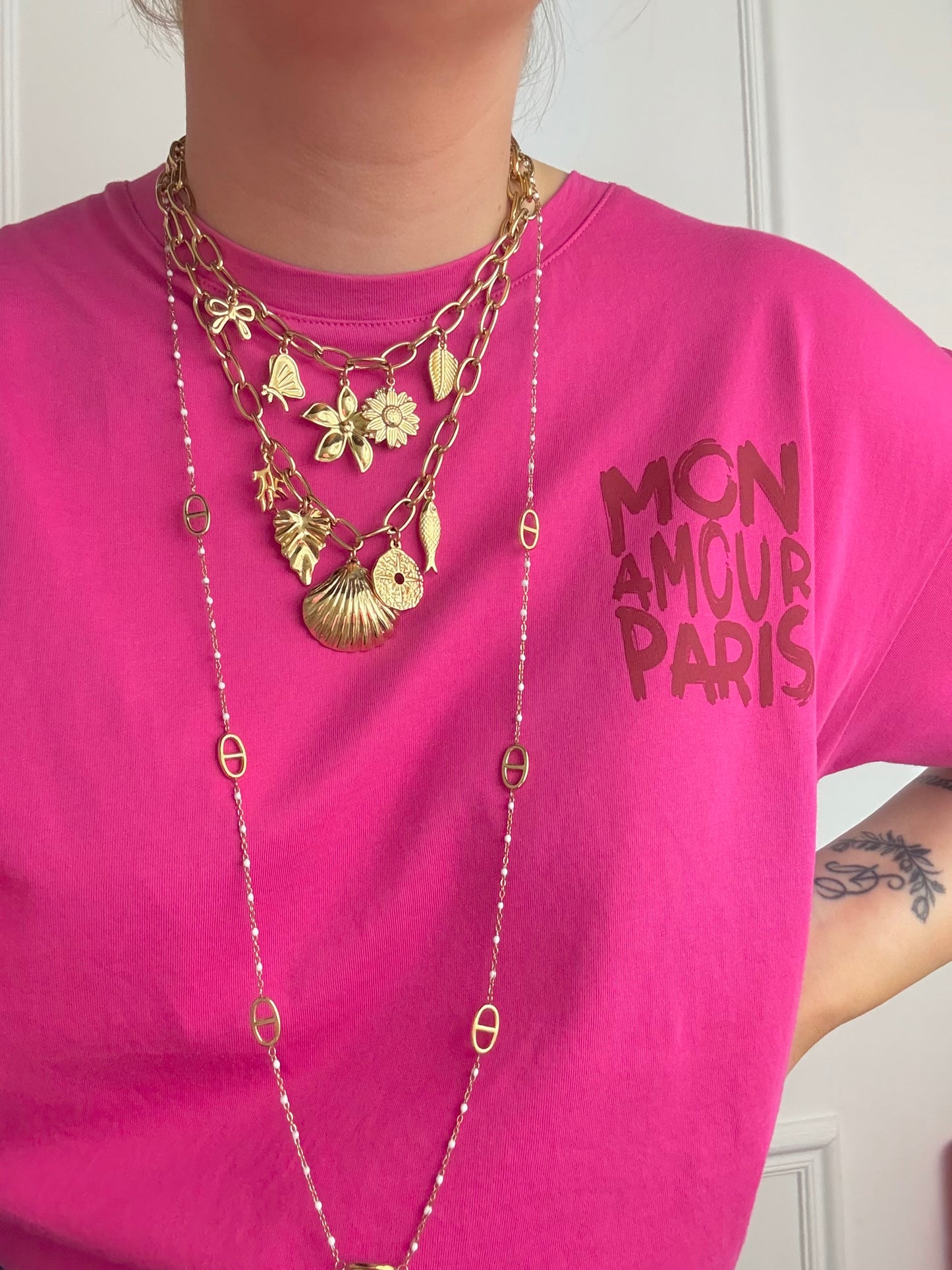 Collier breloques Nathis en acier inoxydable