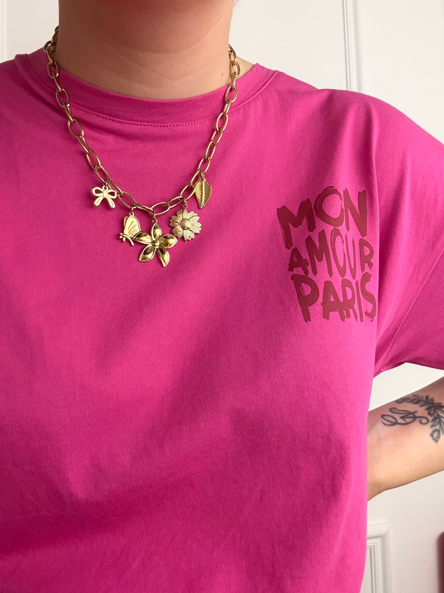 Collier breloques Nathis en acier inoxydable