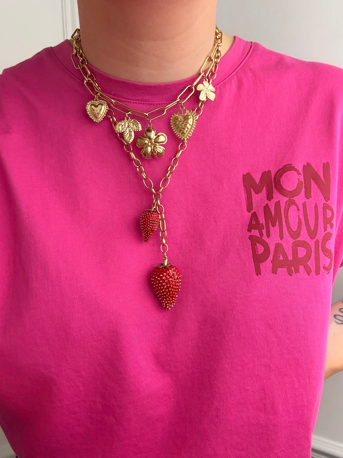 Collier breloques Sophie en acier inoxydable