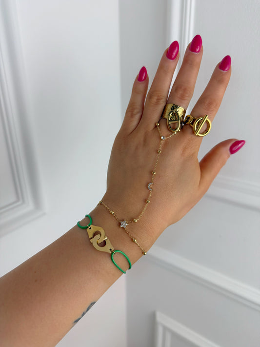 Bracelet menotte doré en acier inoxydable