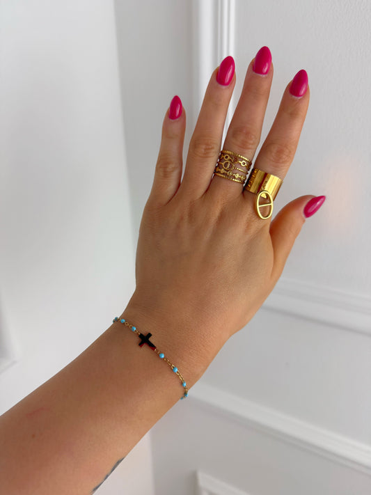 Bracelet croix en acier inoxydable