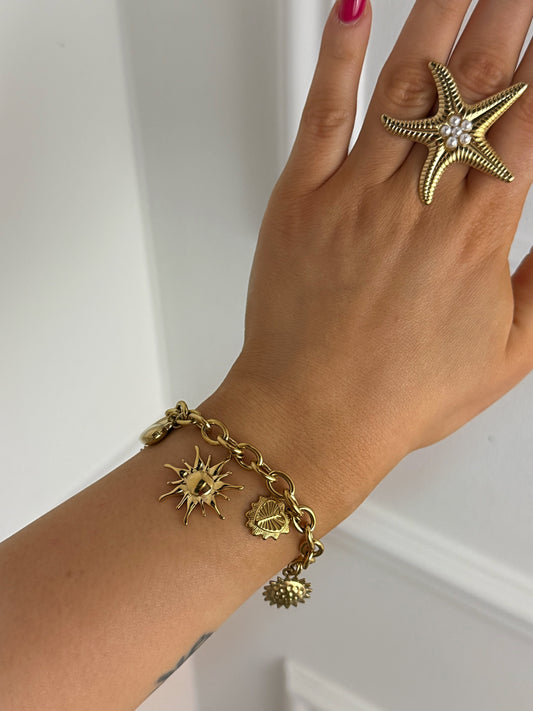 Bracelet breloques Etus en acier inoxydable