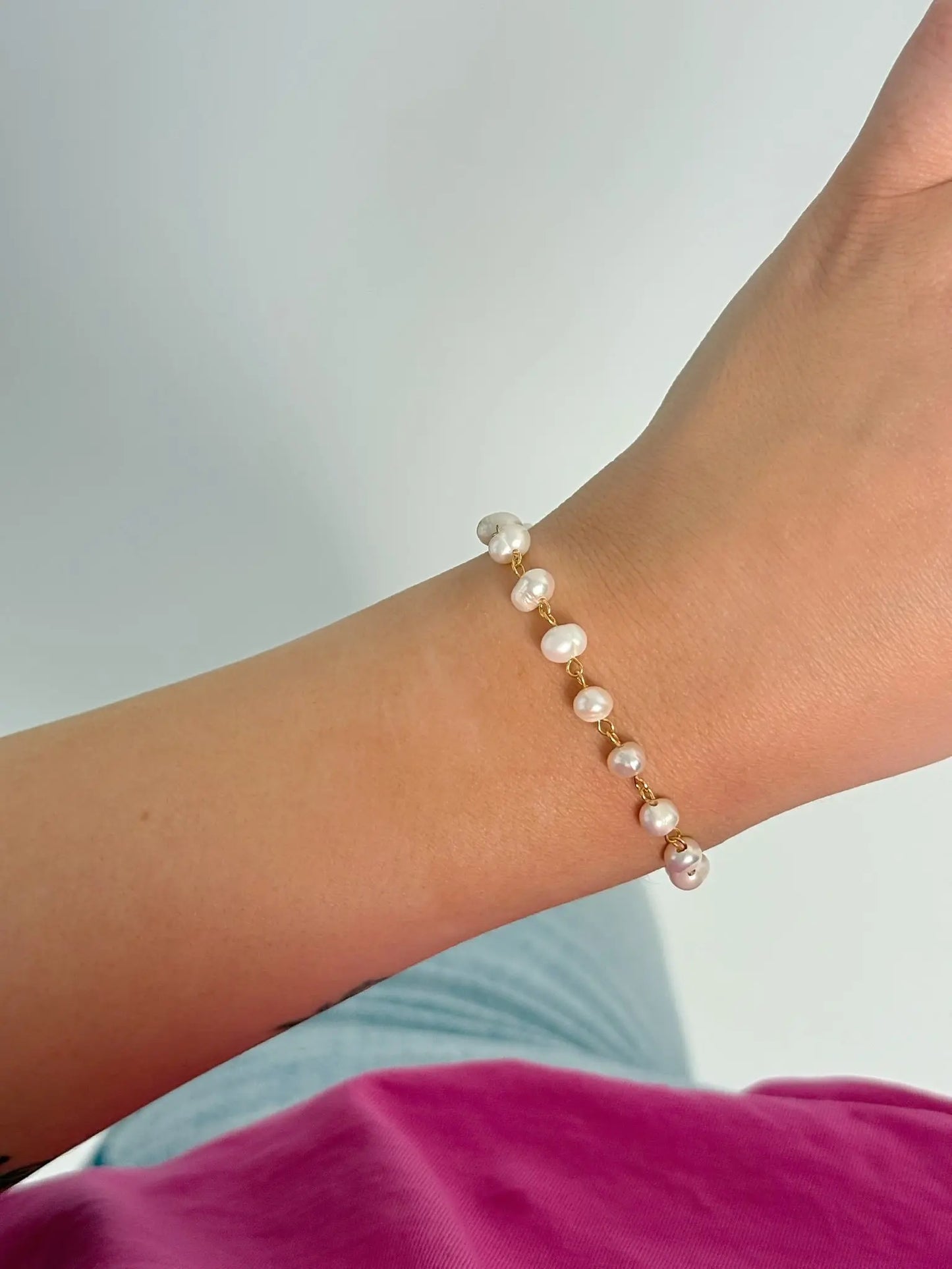 Bracelet acier inoxydable et perle