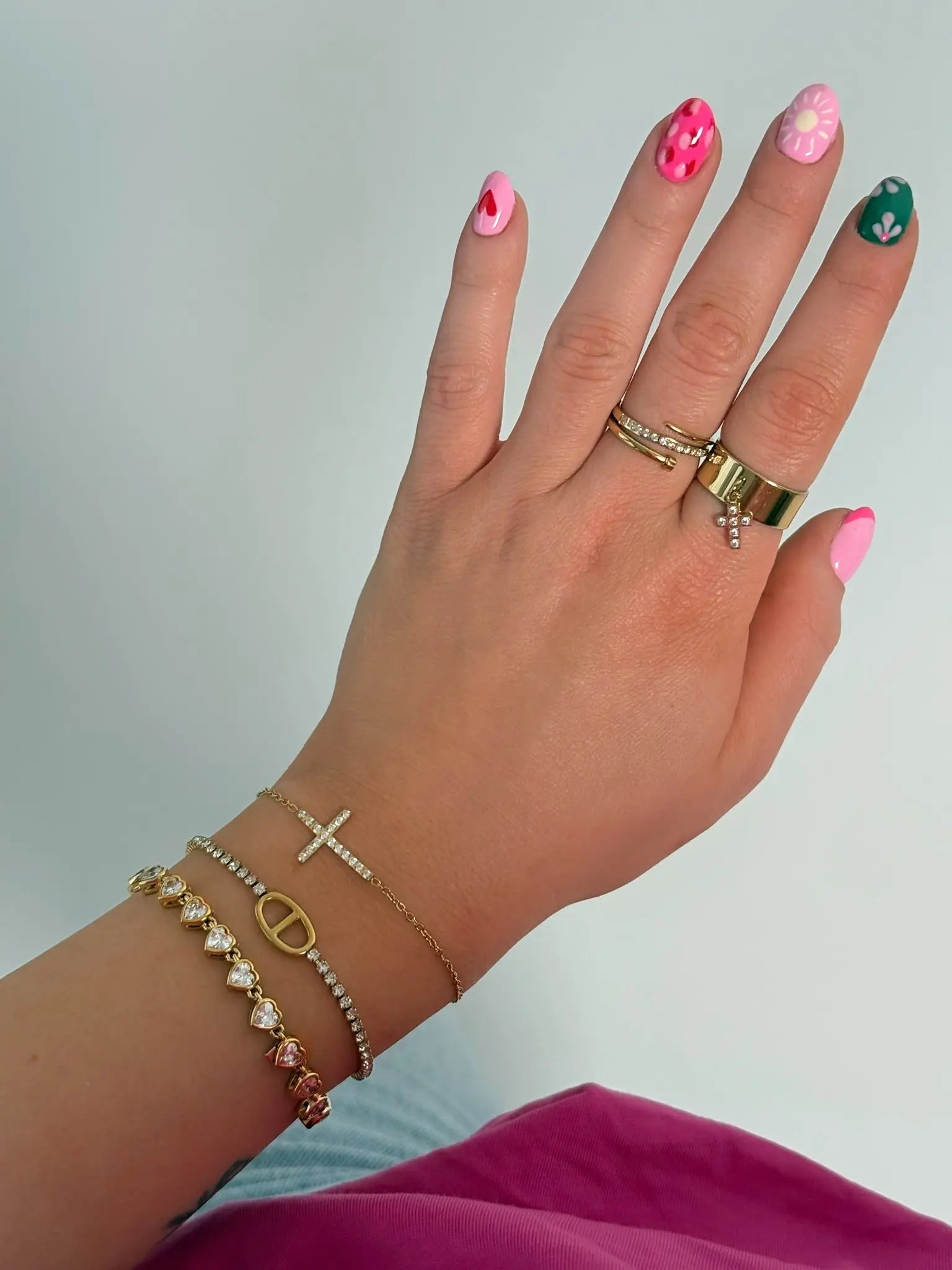 Bracelet Clotilde strass en acier inoxydable Mère & Fille