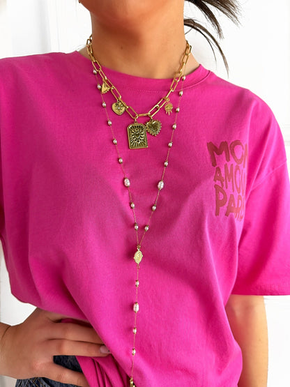 Collier Astra breloques en acier inoxydable Ma boutique