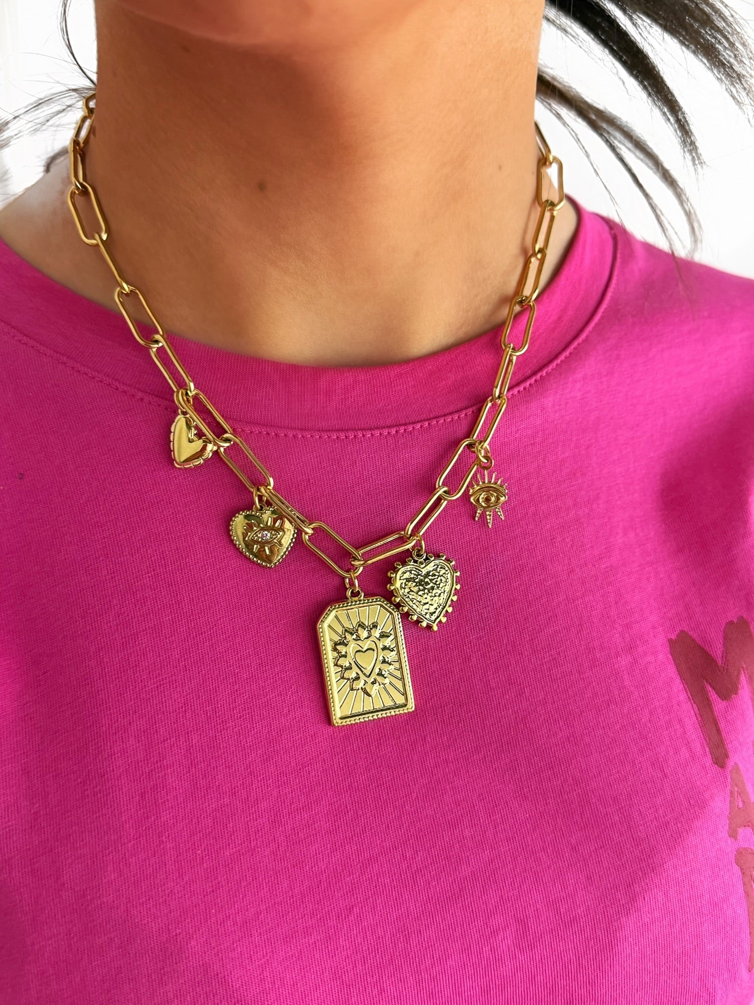 Collier Astra breloques en acier inoxydable Ma boutique