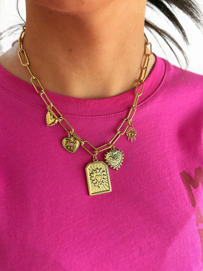 Collier Astra breloques en acier inoxydable Ma boutique