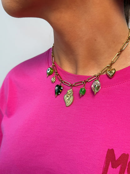 Collier breloques Romy en acier inoxydable