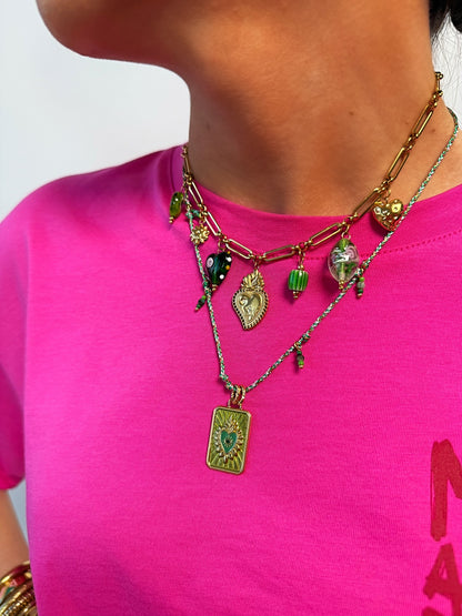 Collier breloques Sidonie en acier inoxydable