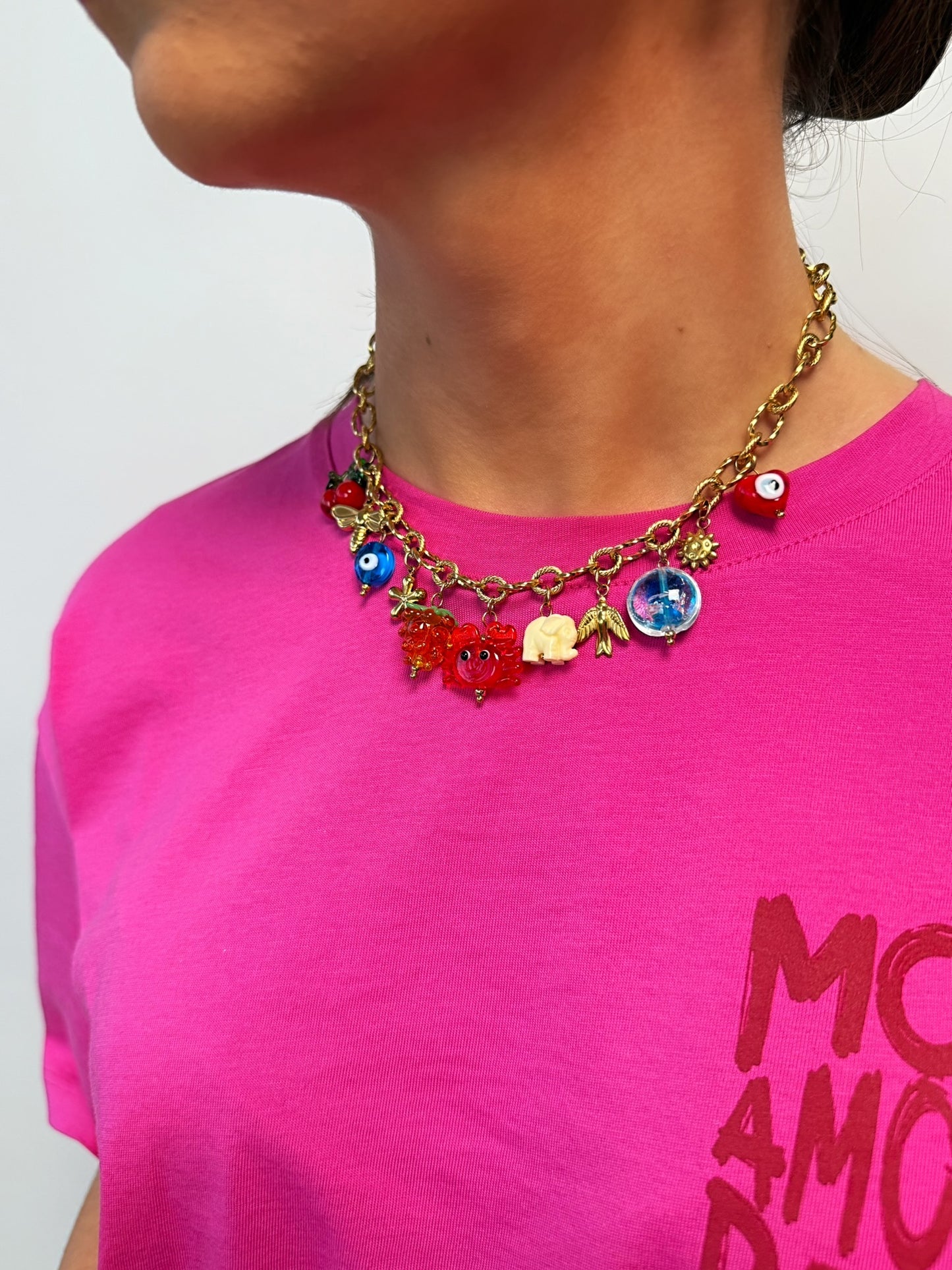 Collier breloques Crabe en acier inoxydable