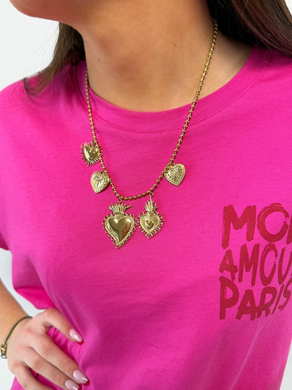 Collier breloques Ava en acier inoxydable