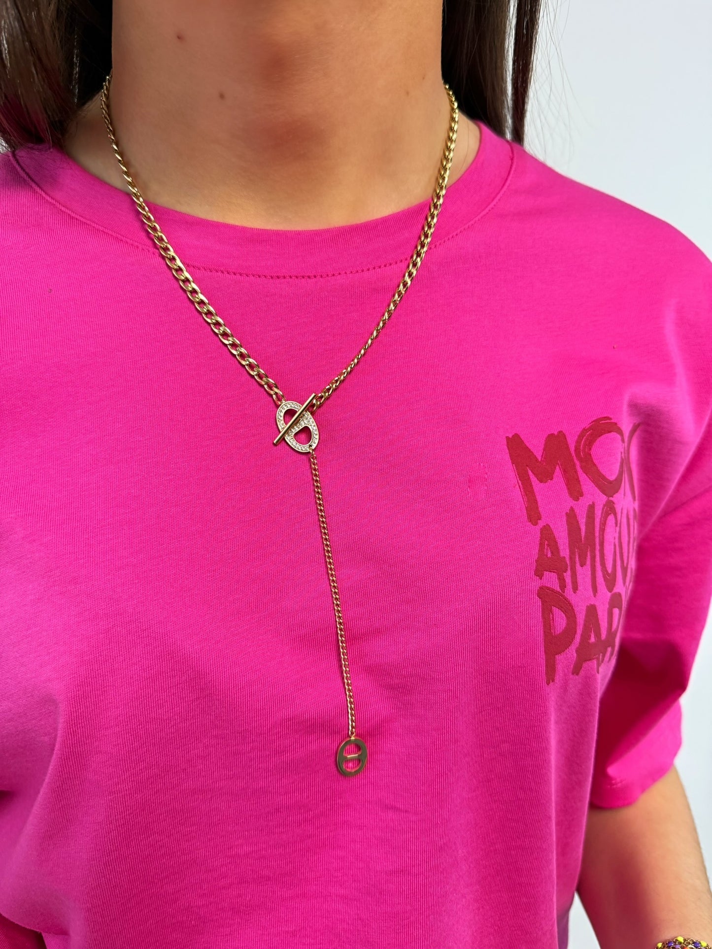 Collier en forme de Y Kelya  en acier inoxydable