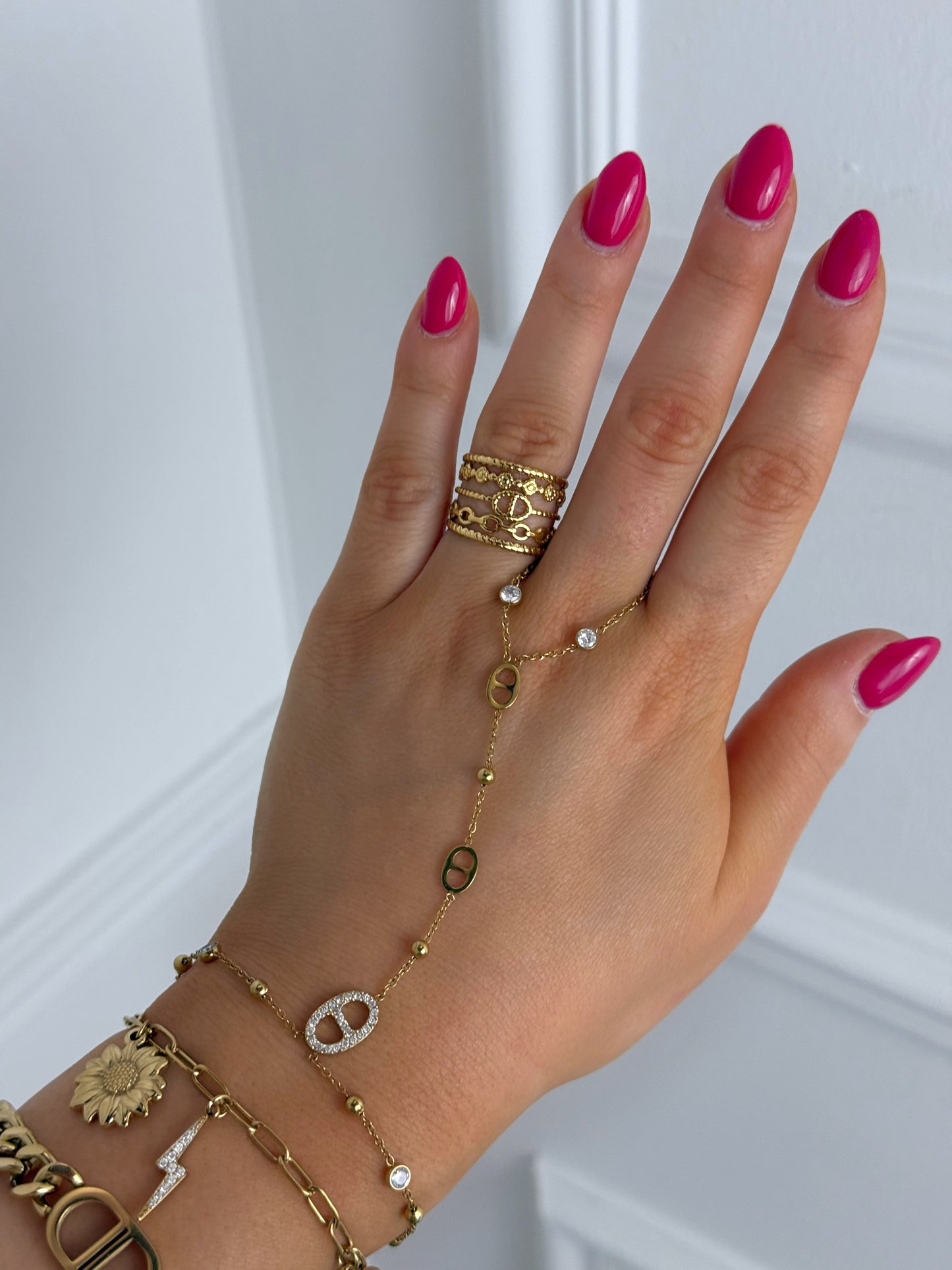 Bague Manon trois rangs en acier inoxydable