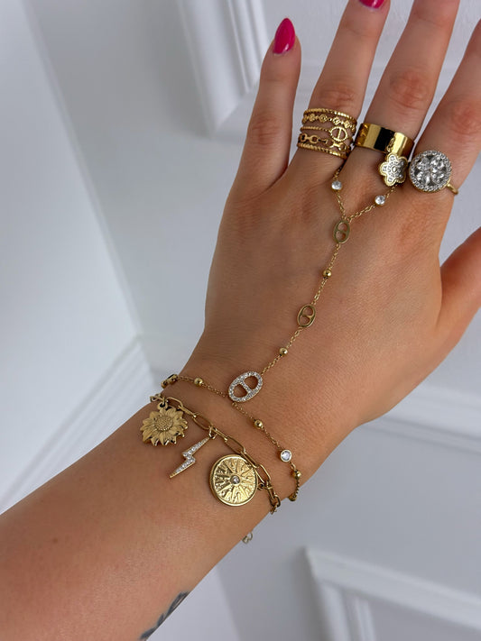 Bracelet Mina breloques acier inoxydable