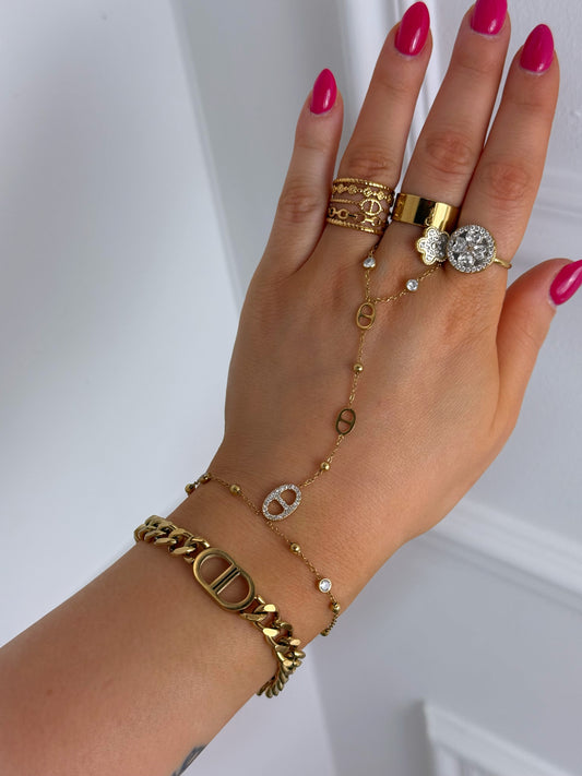 Bracelet CD acier inoxydable doré