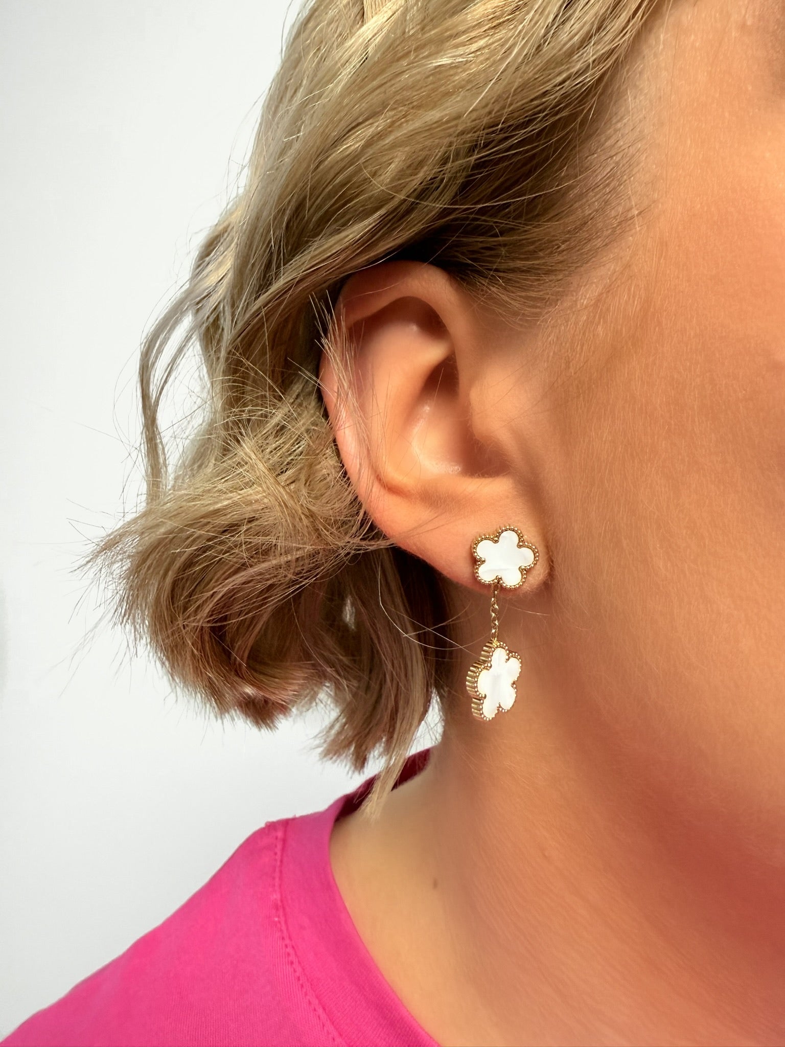 Boucles d’oreilles trèfle en acier inoxydable Ma boutique