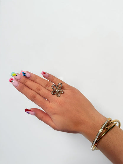 Bague strass Lily en acier inoxydable Mère & Fille