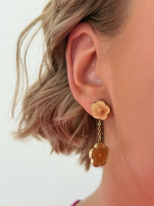 Boucles d’oreilles trèfle dorée Ma boutique