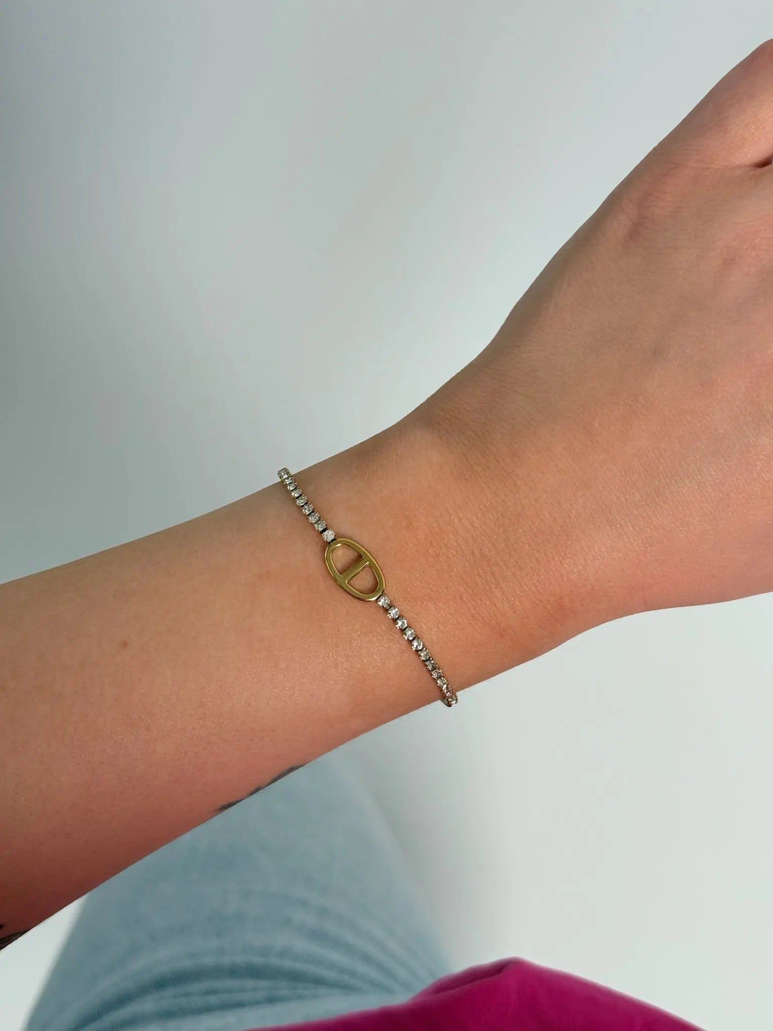 Bracelet Clotilde strass en acier inoxydable Mère & Fille