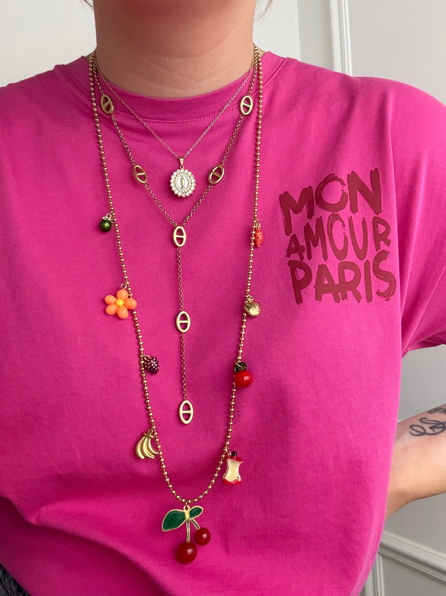 Collier vierge strass en acier inoxydable