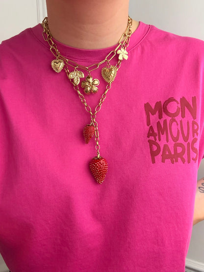 Collier breloques Sophie en acier inoxydable