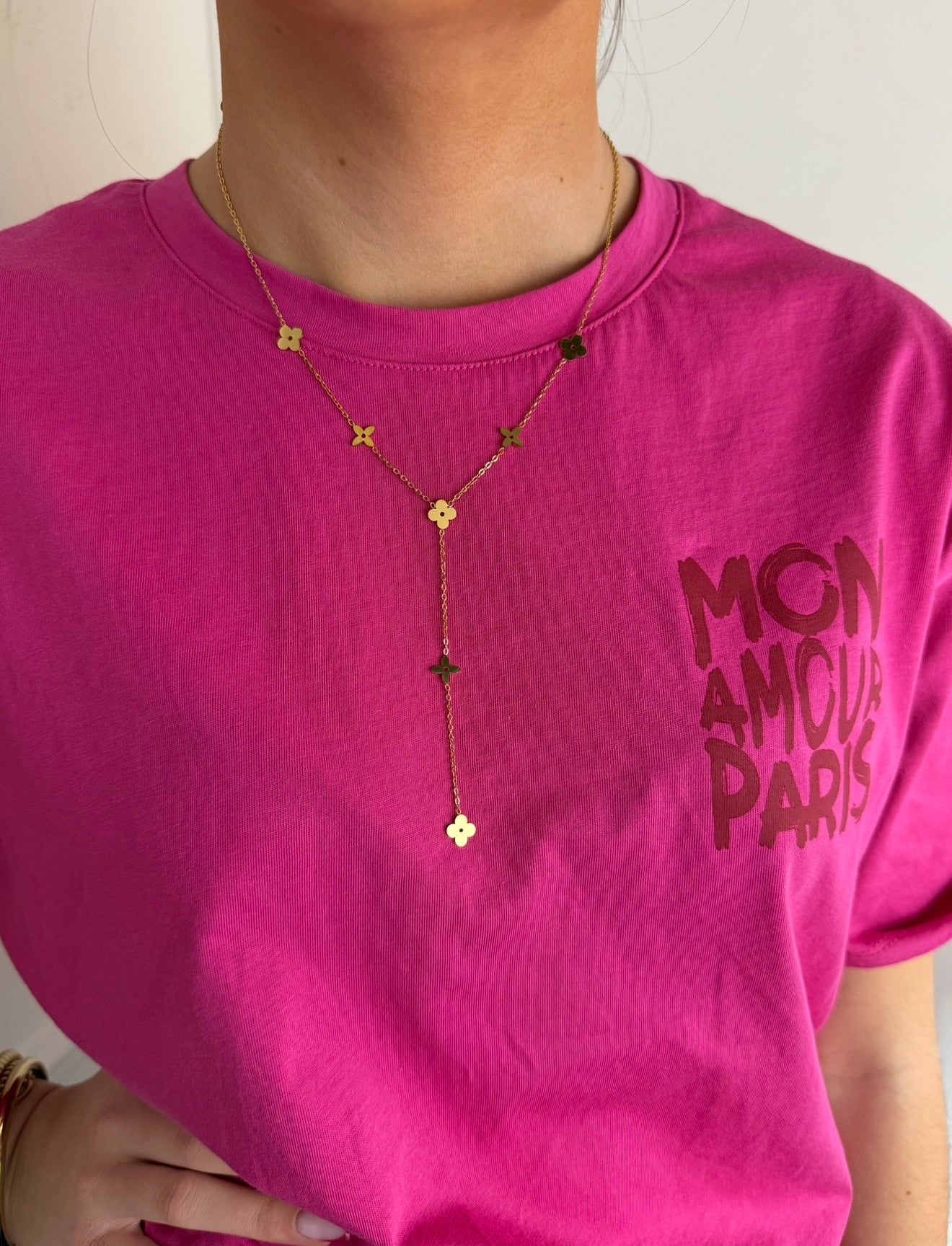 Colliers en forme de Y Fanny en acier inoxydable